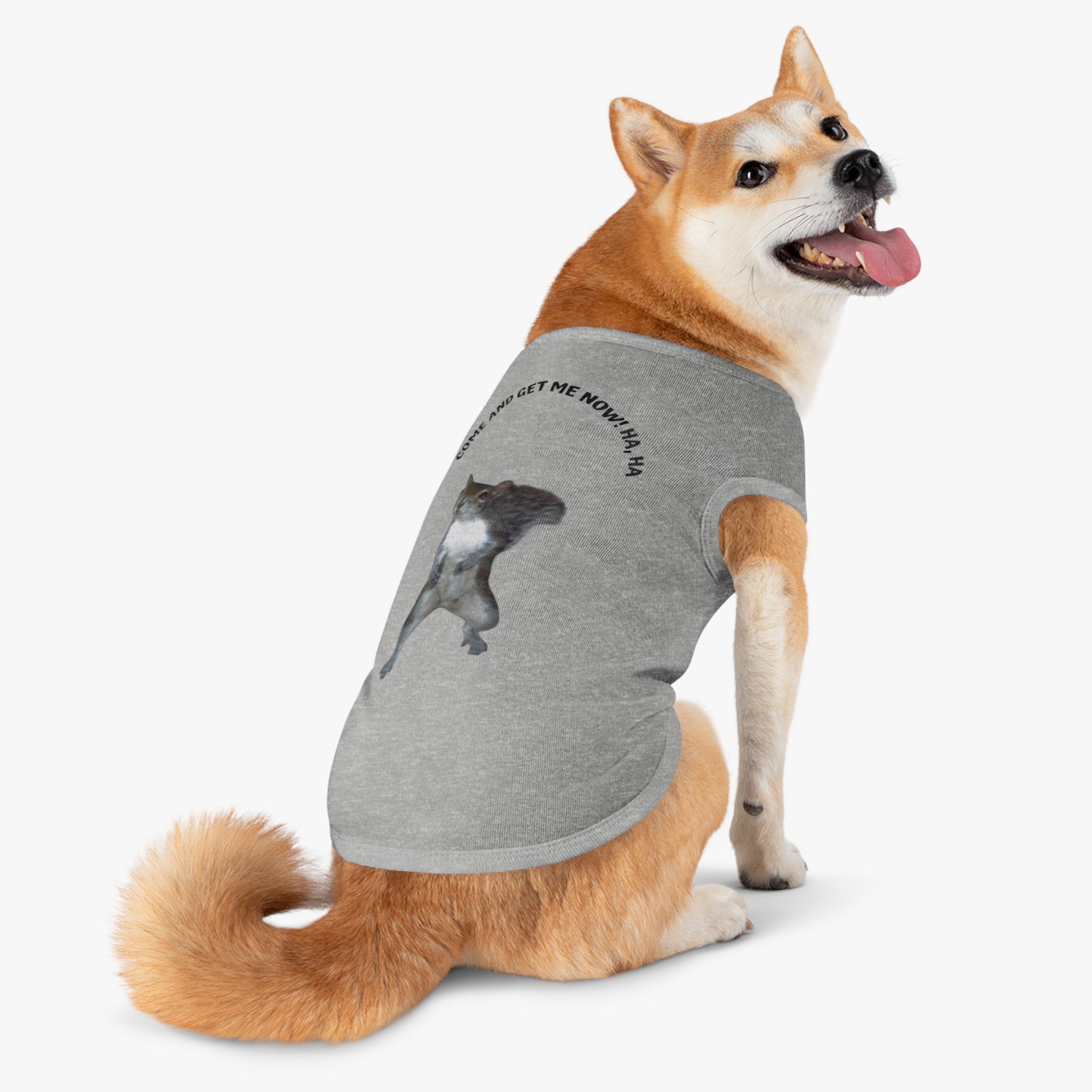 Pet Tank Top — Playful Squirrel Graphic Pup Tank in durable combed cotton by Studio Blitz