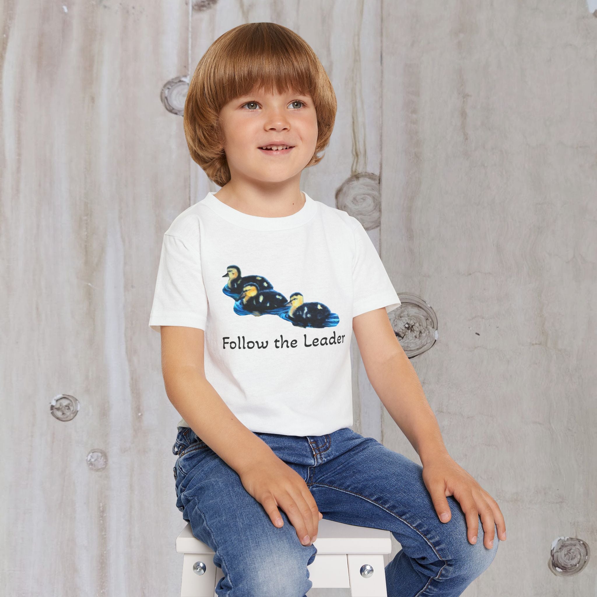 Child's Tee in 4 colors and Fun, cute ducklings front and back - 100% cotton