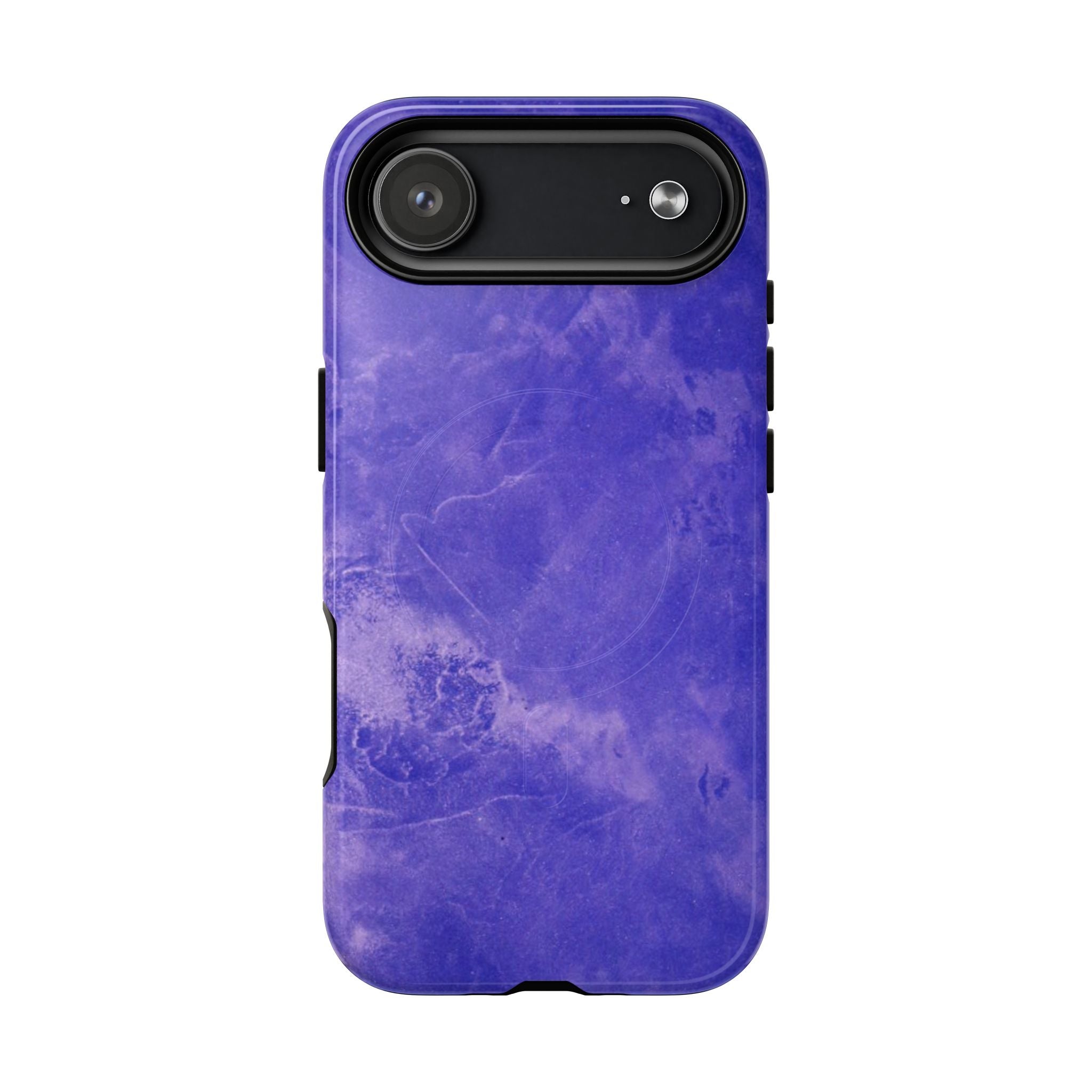 Magnetic iphone case in Blue abstract design with dual layers for toughness and compatible with MagSafe Accessories