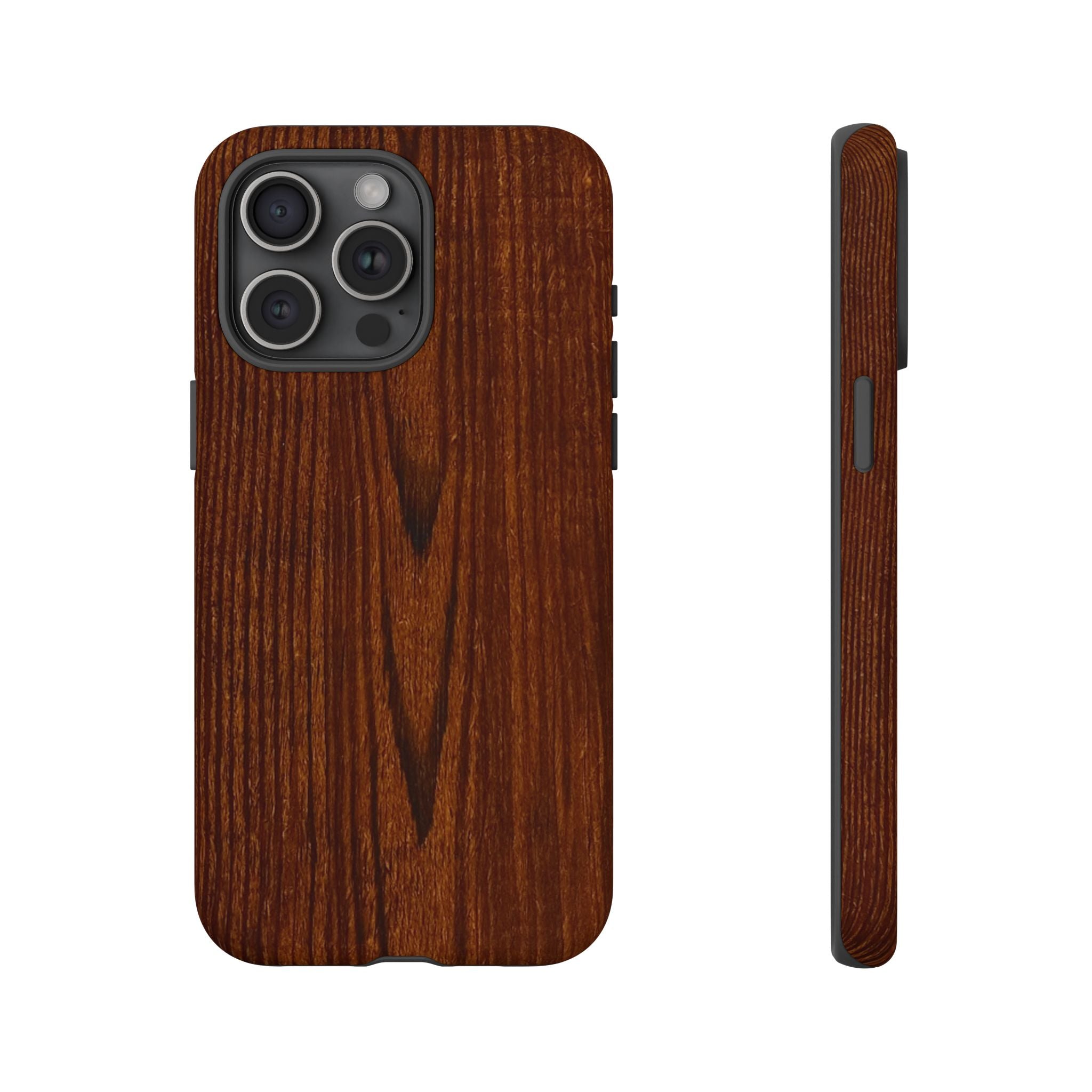 Phone Case in Fine Wood Grain Design with rustic, rugged good looks with toughness and durability for UV and impact resistance protection
