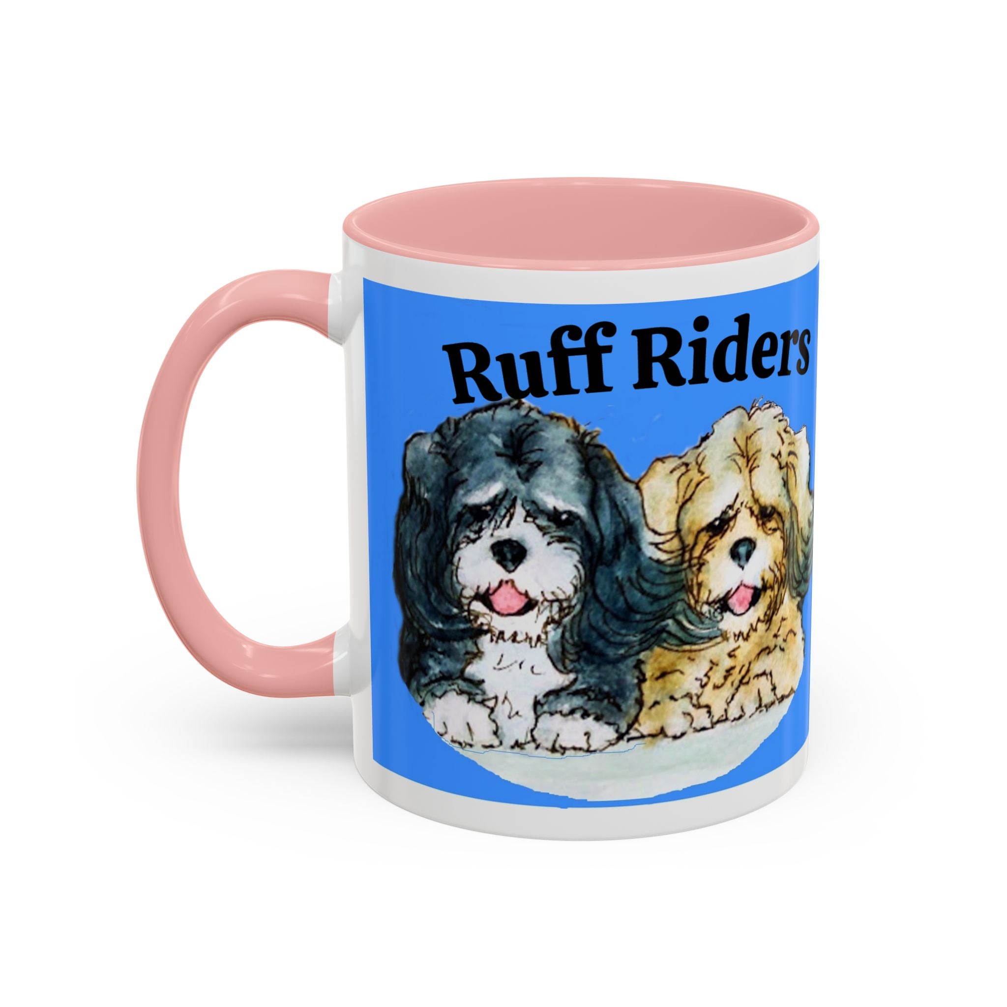 Ruff Riders Dog Mug — Cute Dog Car Riding Duo Accent Mug (11/15oz)