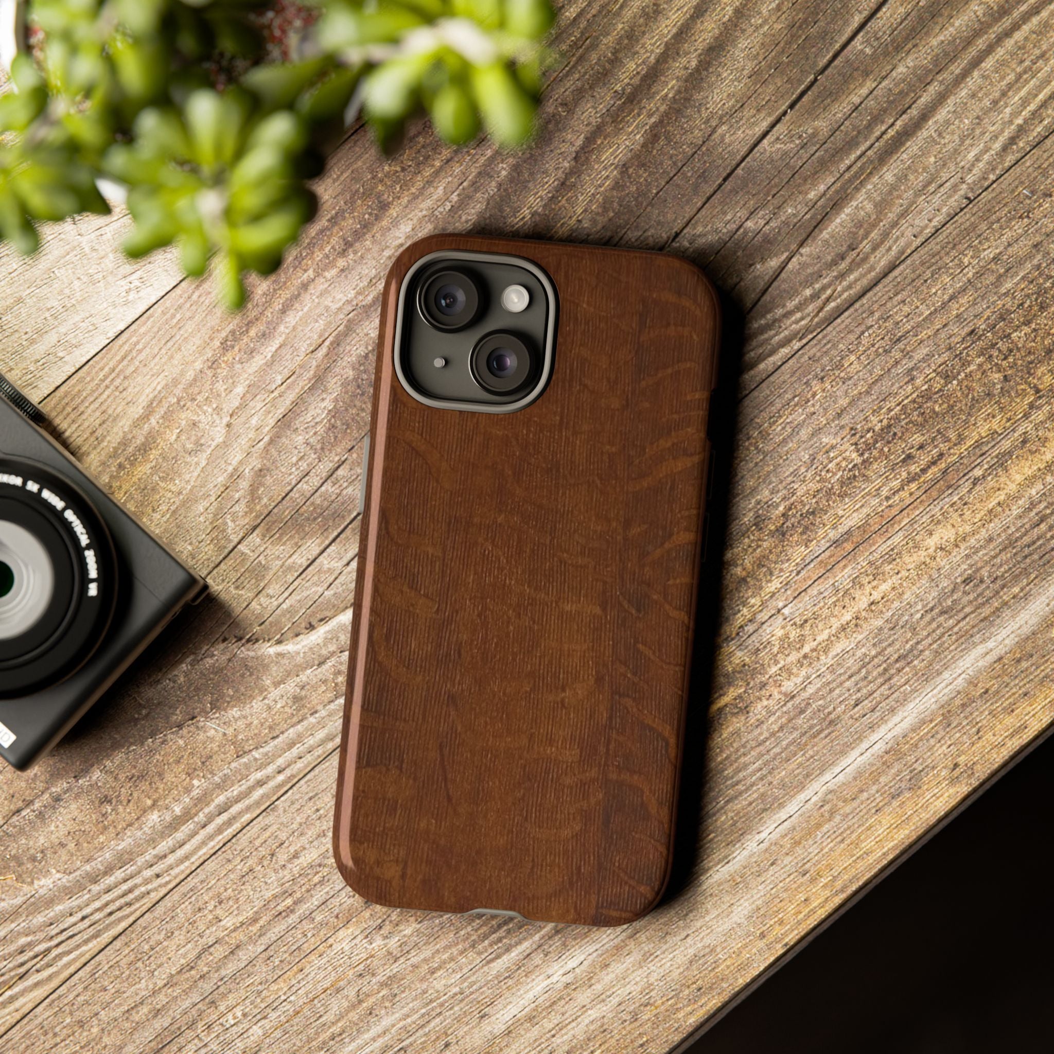 Phone case with 3D Wrap Unique Wood Grain Design - Tough and Durable in Glossy or Matte finish