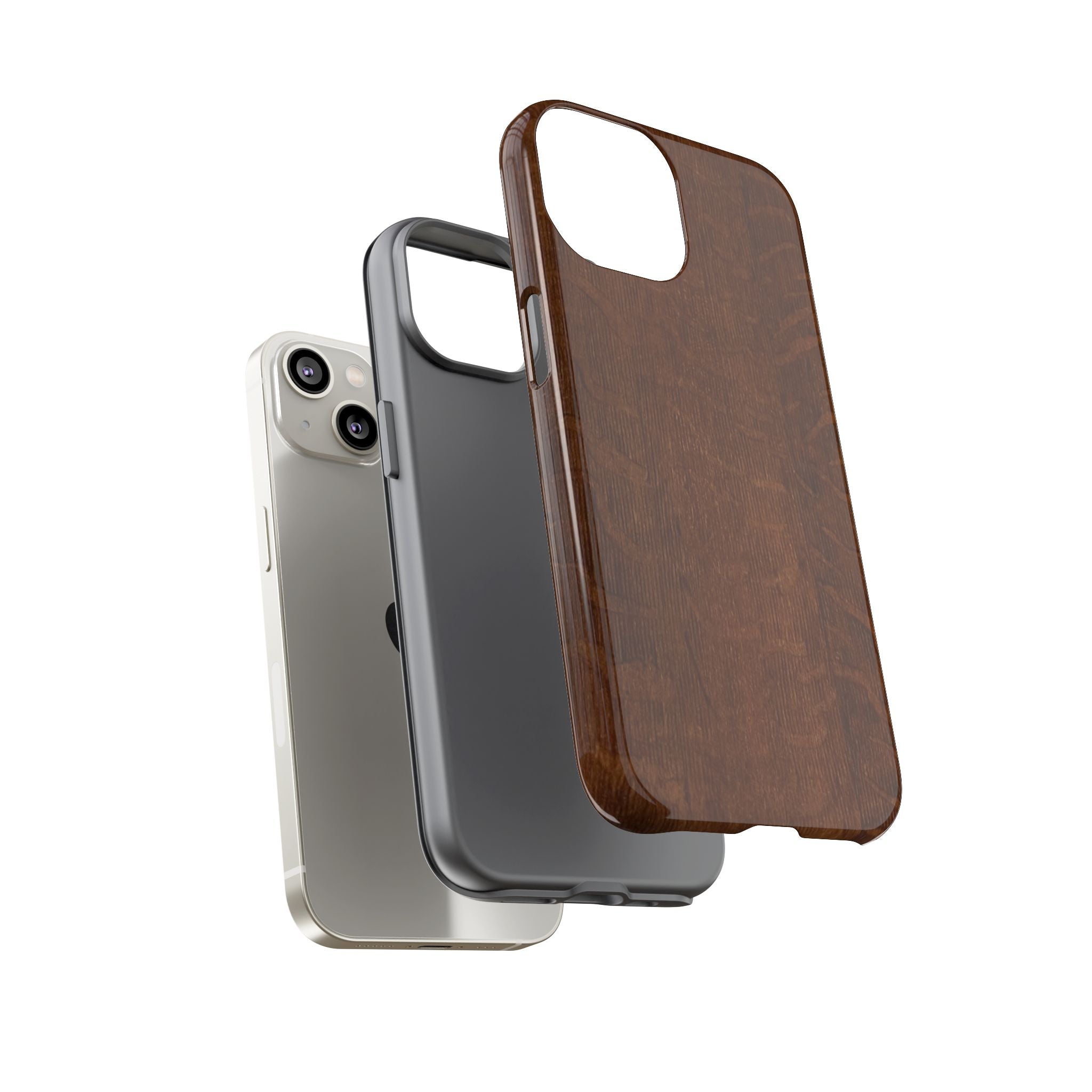 Phone case with 3D Wrap Unique Wood Grain Design - Tough and Durable in Glossy or Matte finish