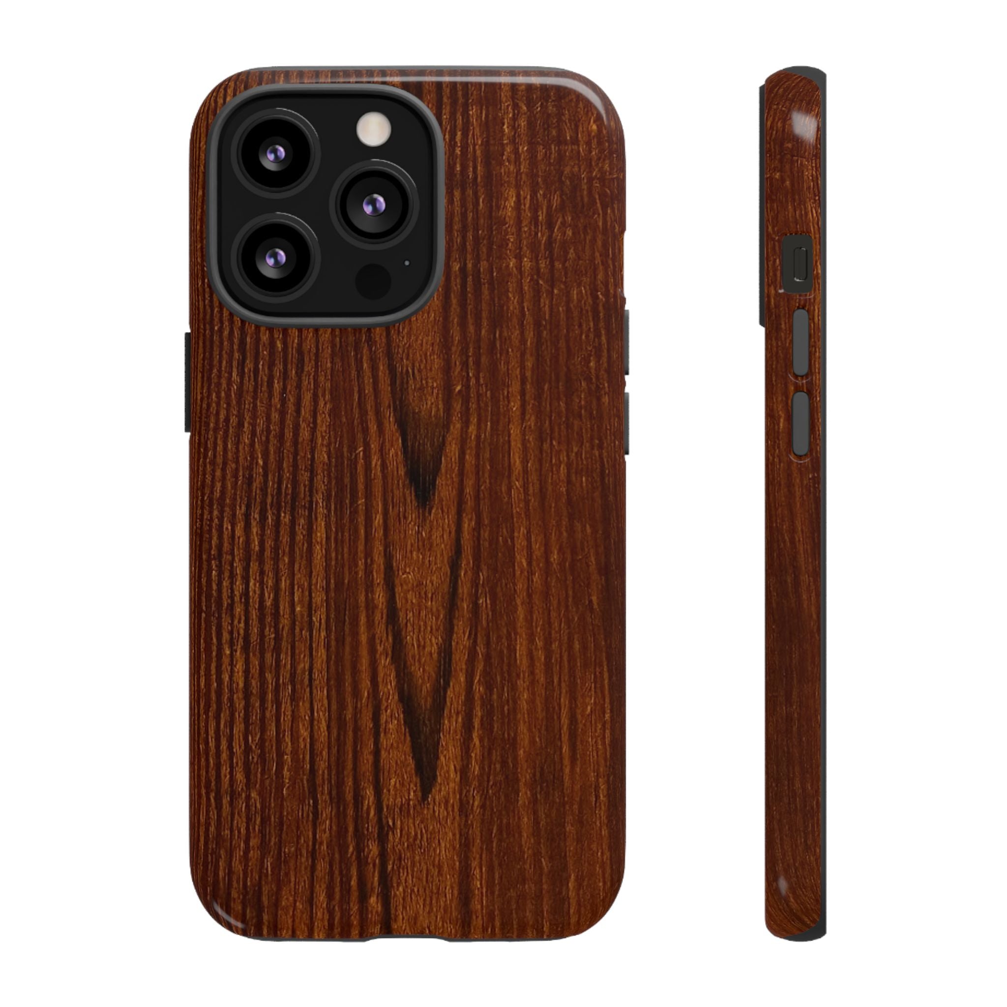 Phone Case in Fine Wood Grain Design with rustic, rugged good looks with toughness and durability for UV and impact resistance protection