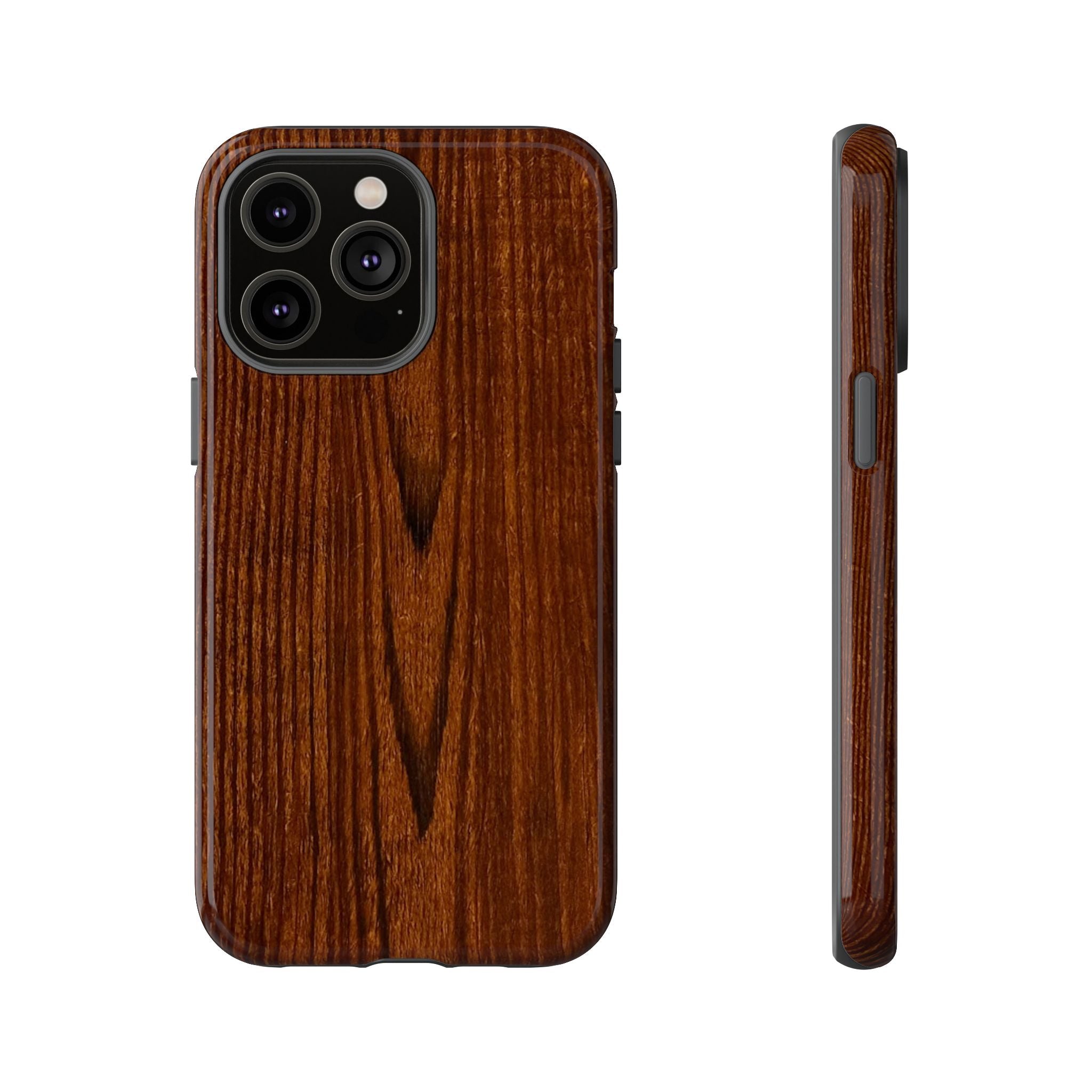 Phone Case in Fine Wood Grain Design with rustic, rugged good looks with toughness and durability for UV and impact resistance protection