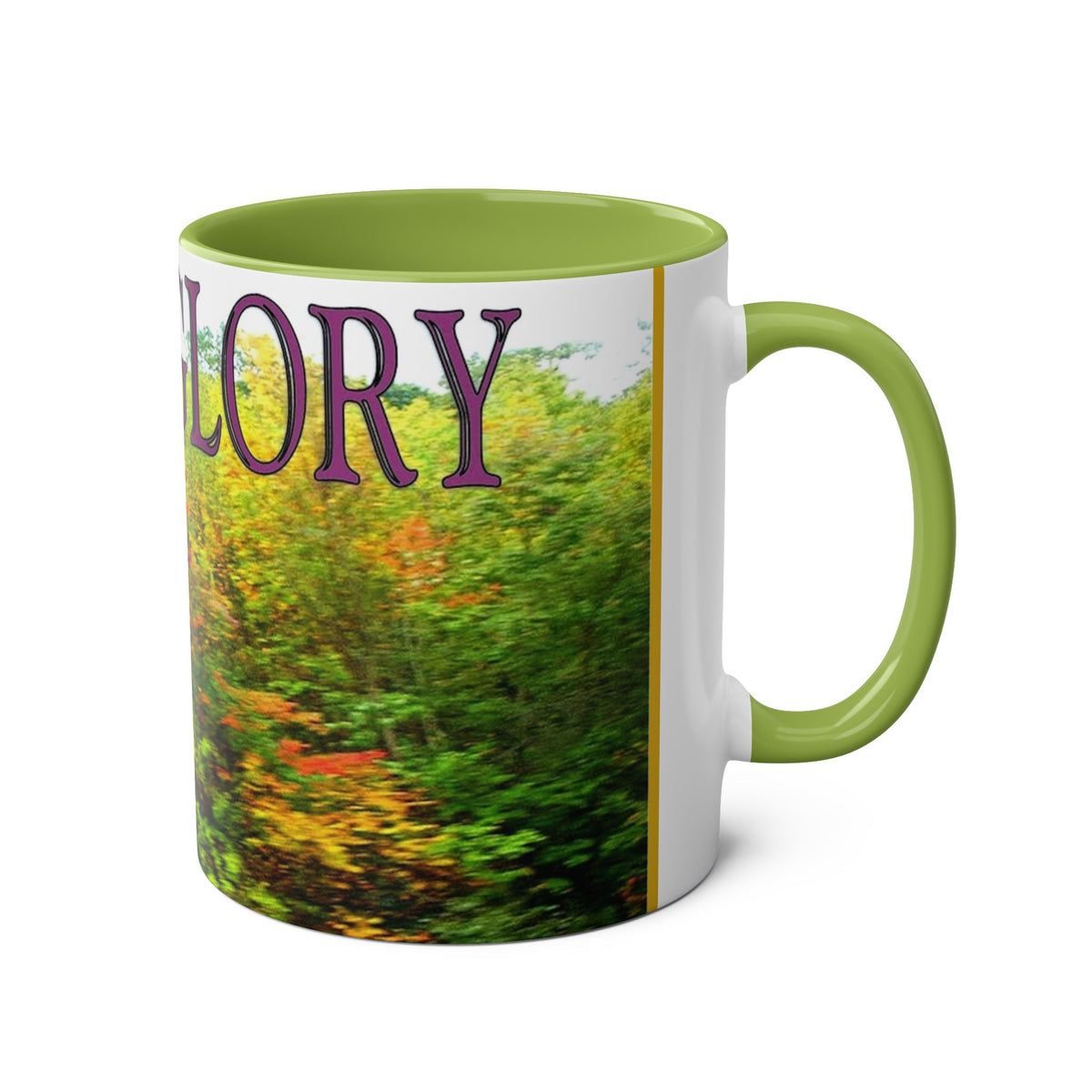 Autumn Vibes Two-Tone Coffee Mug with Vibrant Fall Colors, 11oz