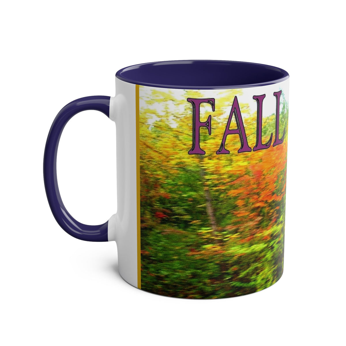 Autumn Vibes Two-Tone Coffee Mug with Vibrant Fall Colors, 11oz