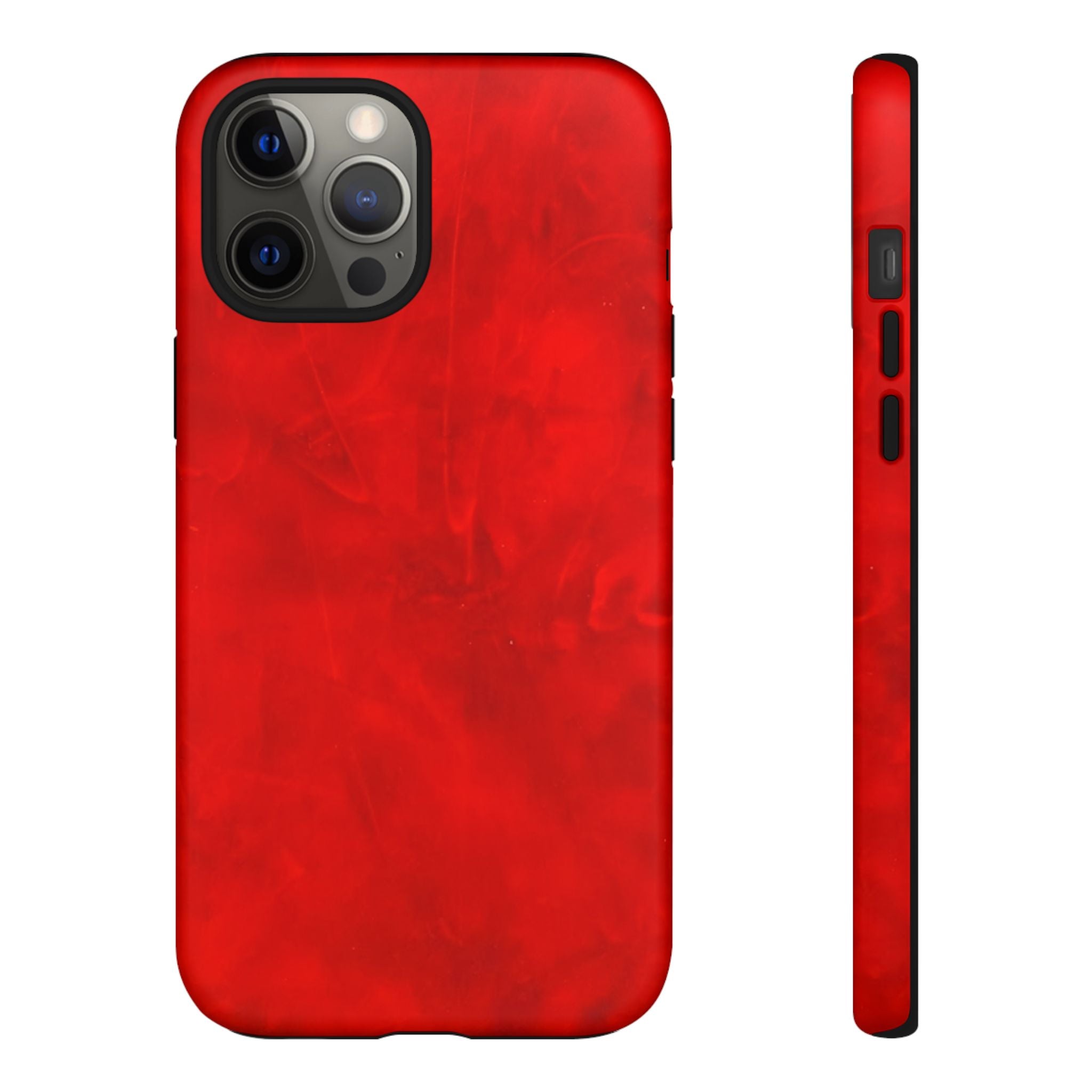 Phone Case in Hot Red Leather-like Design with Dual Layer for Shock Impact and UV Protection
