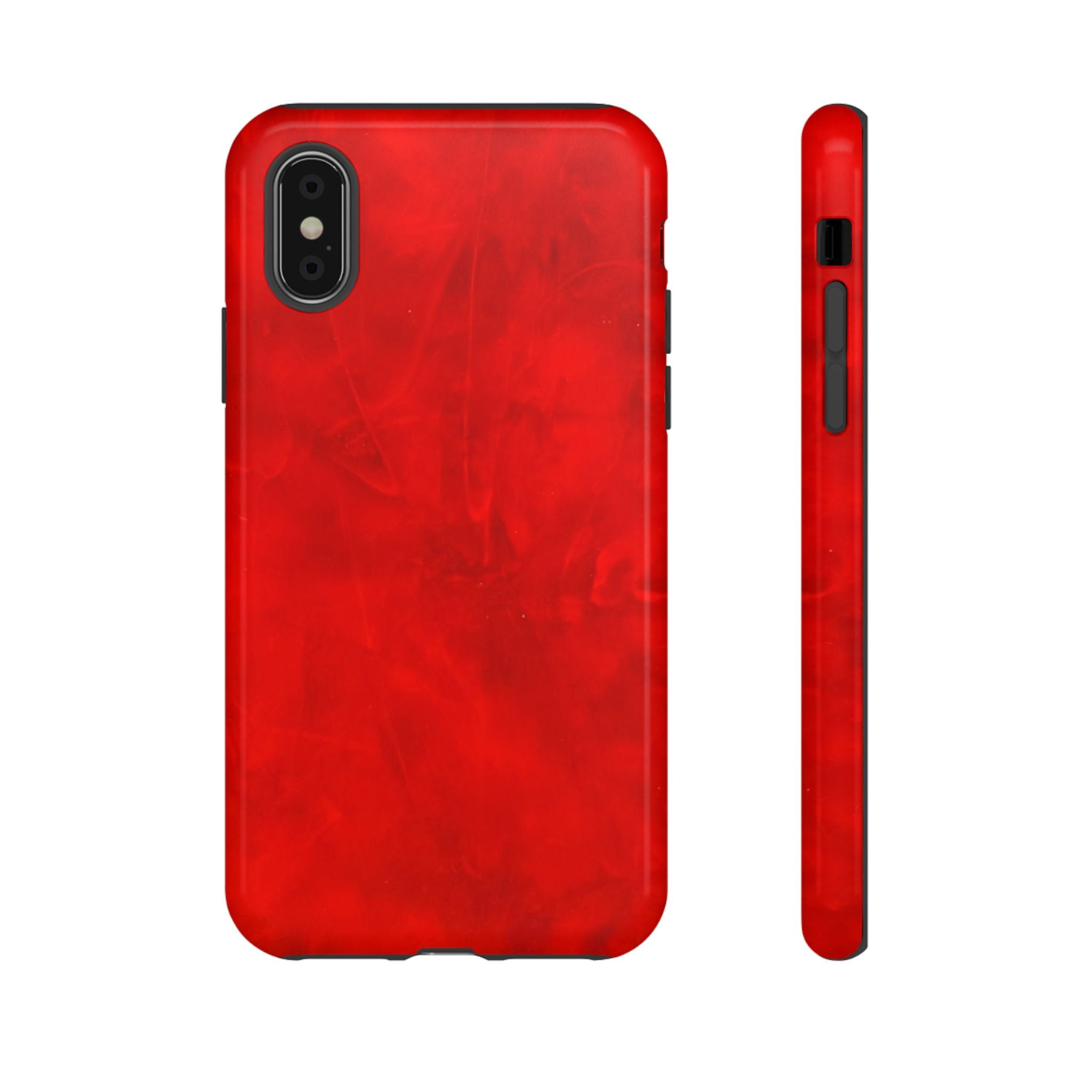 Phone Case in Hot Red Leather-like Design with Dual Layer for Shock Impact and UV Protection