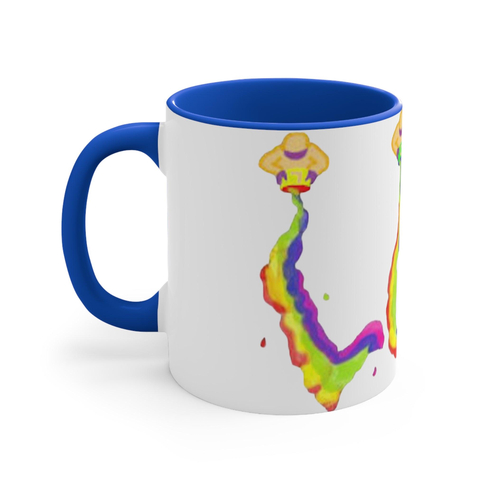 Mug with a colorful design on a white background