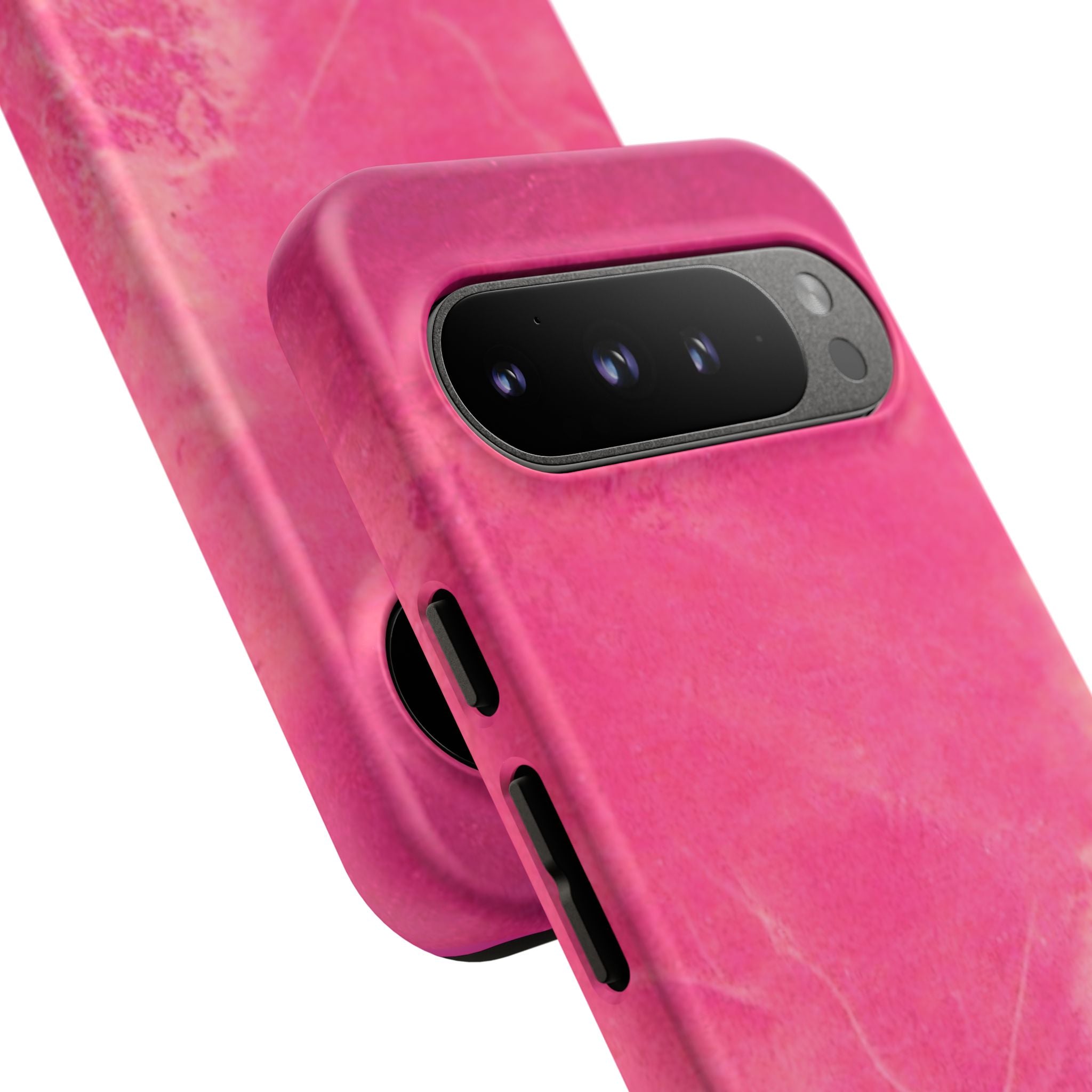 phone case in glossy or matte Hot Pink Marble Design with UV and impact resistance protection