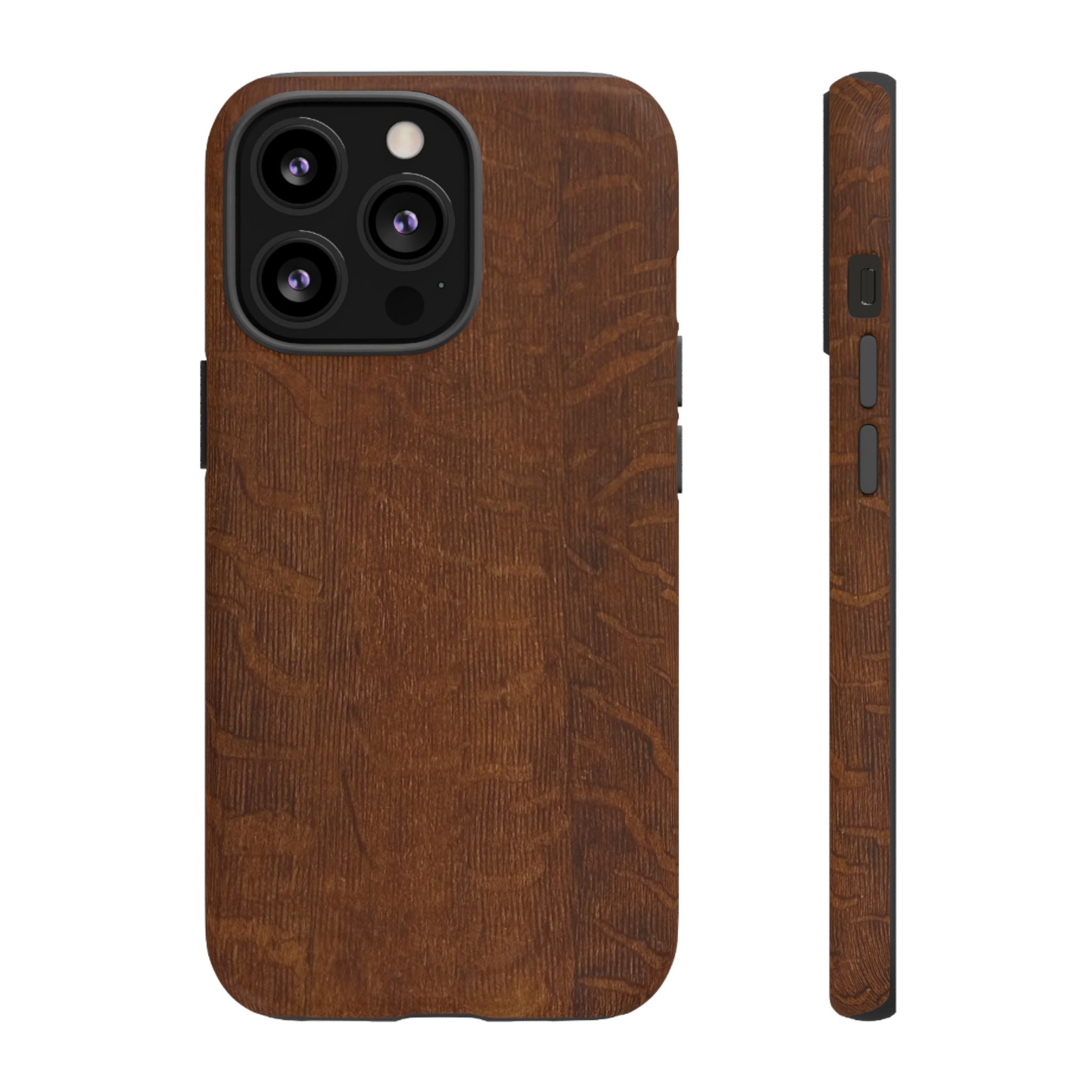 Phone case with 3D Wrap Unique Wood Grain Design - Tough and Durable in Glossy or Matte finish