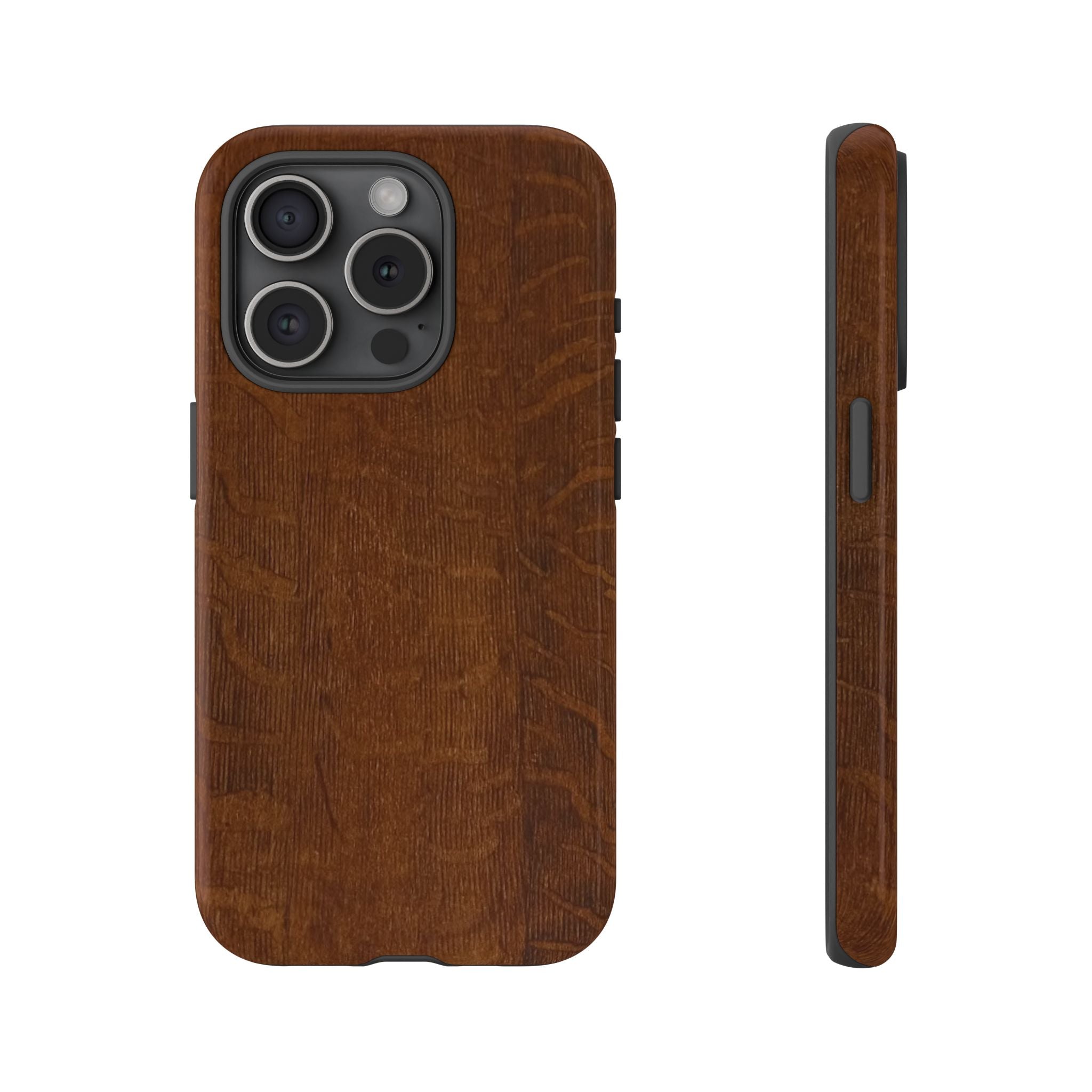 Phone case with 3D Wrap Unique Wood Grain Design - Tough and Durable in Glossy or Matte finish