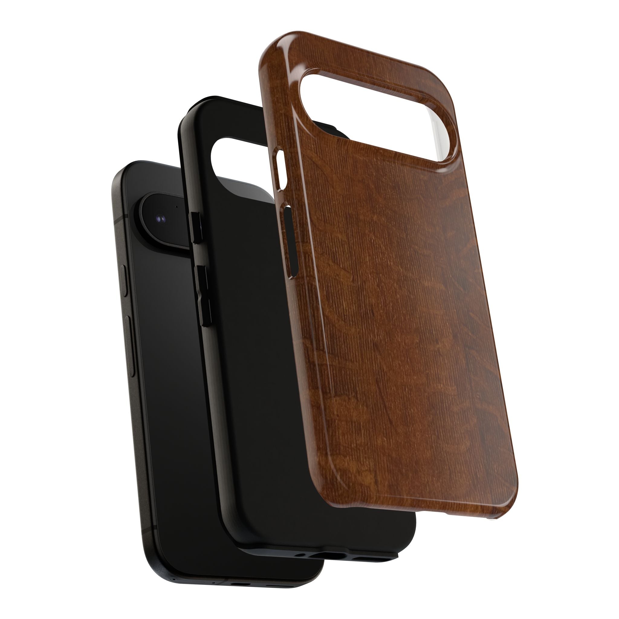 Phone case with 3D Wrap Unique Wood Grain Design - Tough and Durable in Glossy or Matte finish