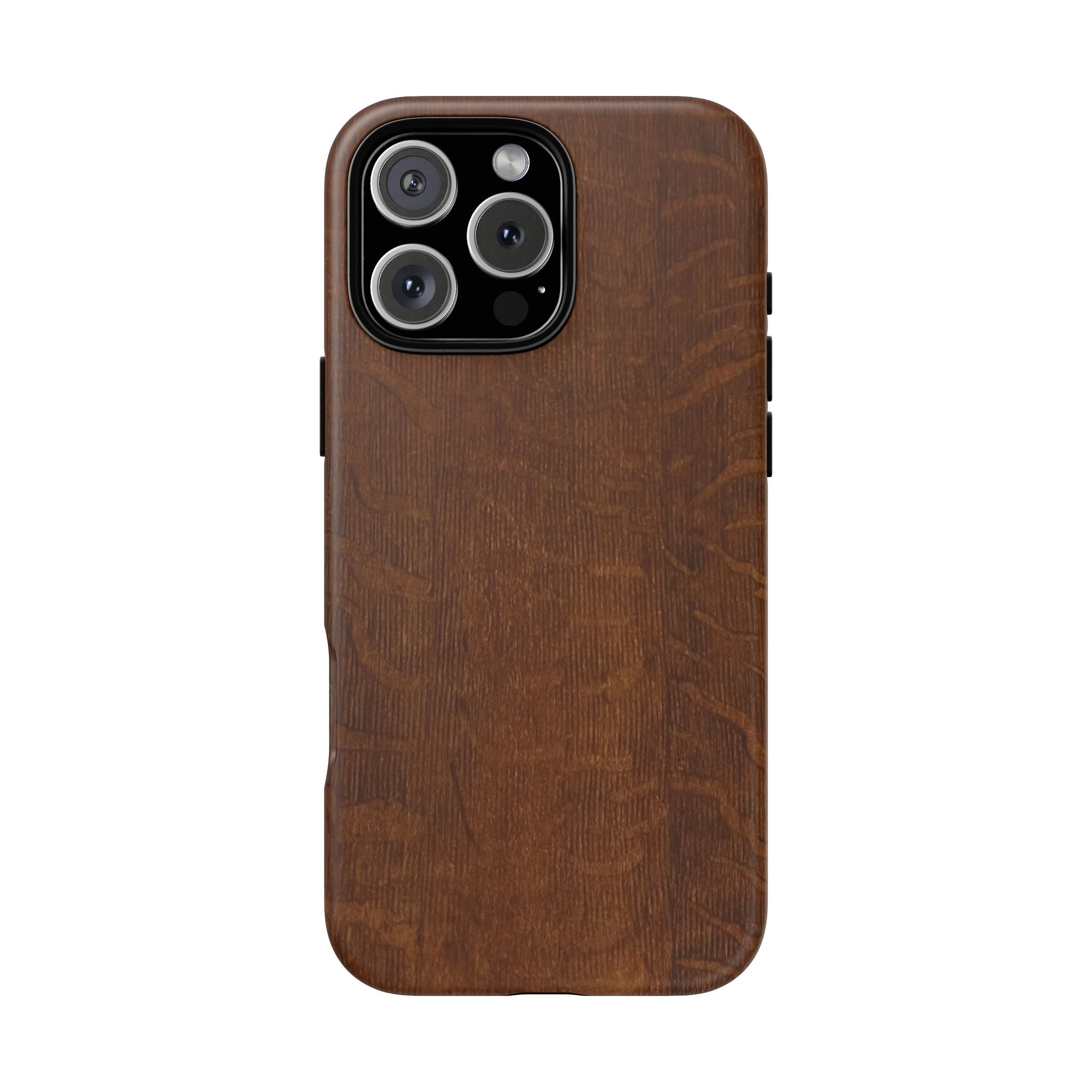 Phone case with 3D Wrap Unique Wood Grain Design - Tough and Durable in Glossy or Matte finish