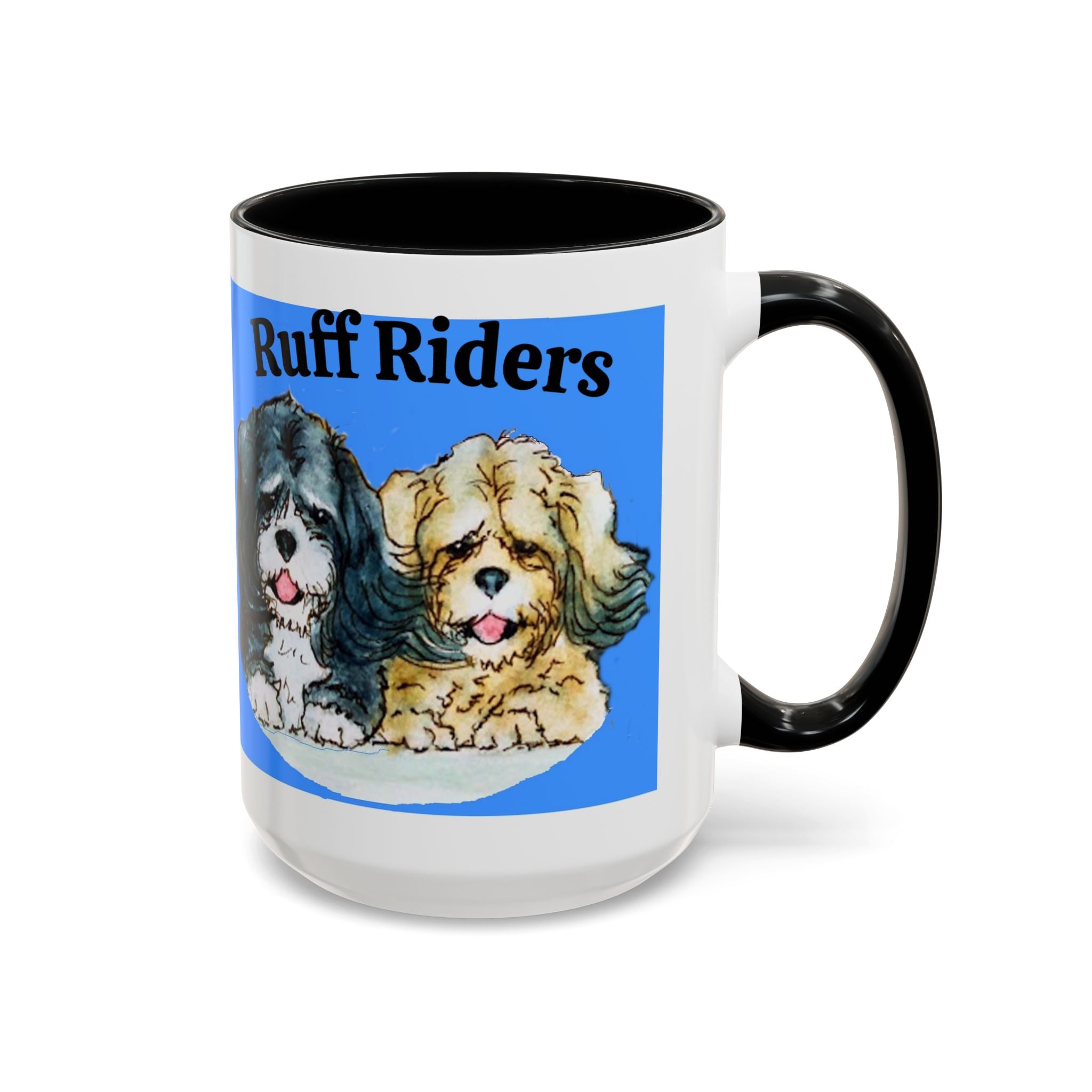 Ruff Riders Dog Mug — Cute Dog Car Riding Duo Accent Mug (11/15oz)