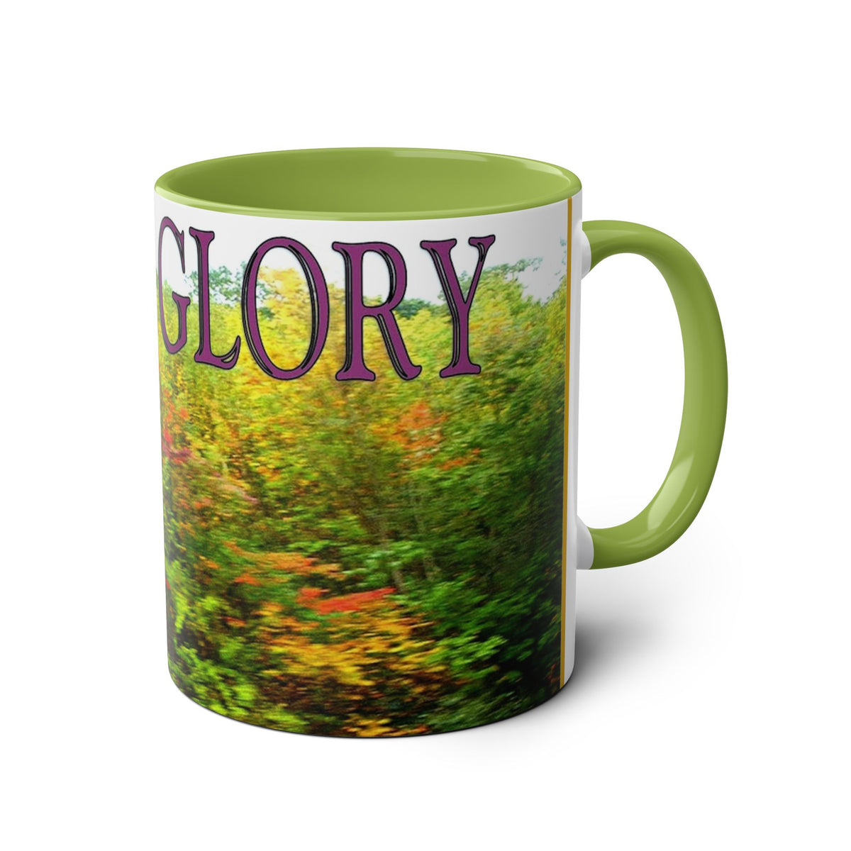 Autumn Vibes Two-Tone Coffee Mug with Vibrant Fall Colors, 11oz
