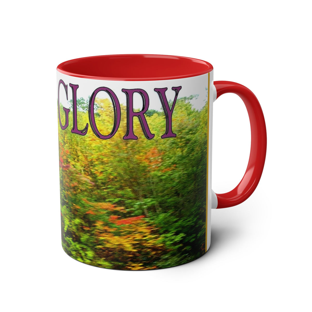 Autumn Vibes Two-Tone Coffee Mug with Vibrant Fall Colors, 11oz