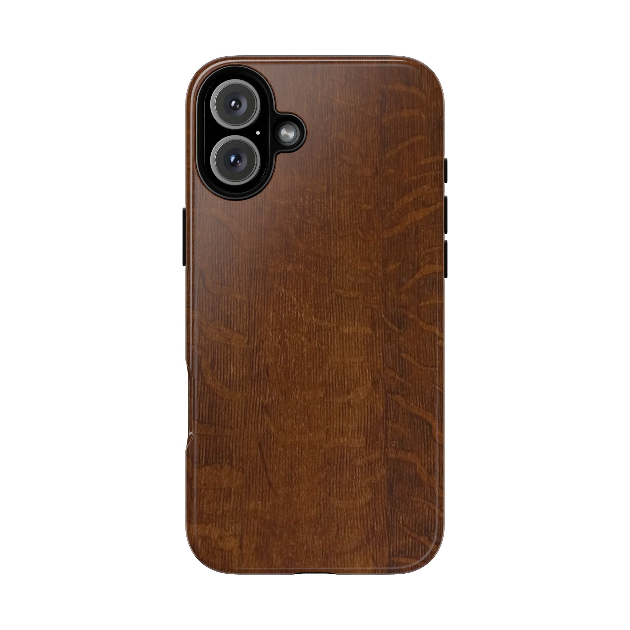 Phone case with 3D Wrap Unique Wood Grain Design - Tough and Durable in Glossy or Matte finish