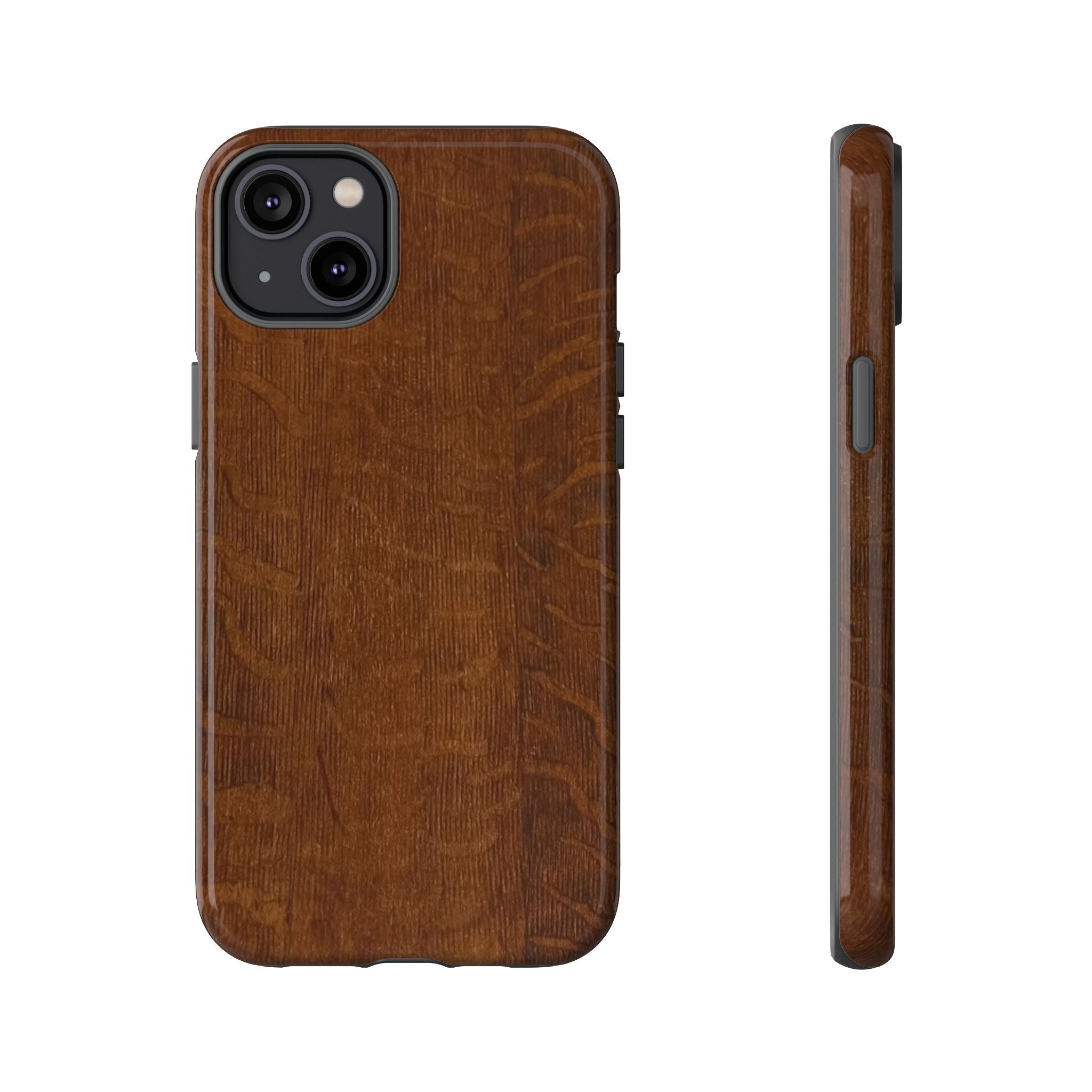 Phone case with 3D Wrap Unique Wood Grain Design - Tough and Durable in Glossy or Matte finish