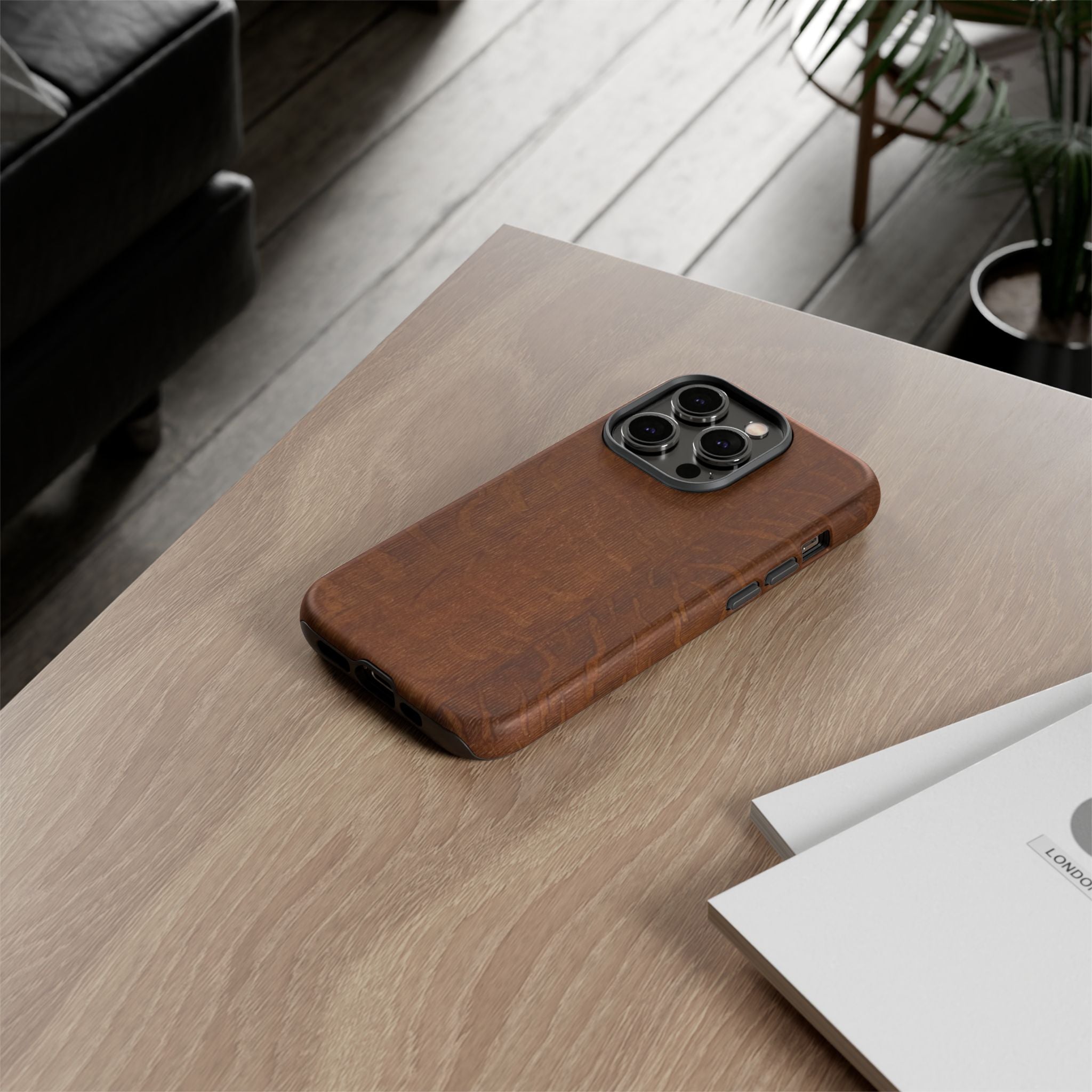 Phone case with 3D Wrap Unique Wood Grain Design - Tough and Durable in Glossy or Matte finish