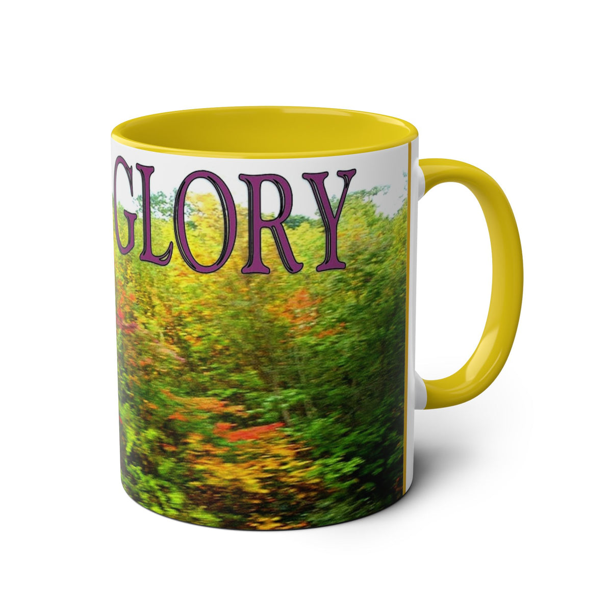 Autumn Vibes Two-Tone Coffee Mug with Vibrant Fall Colors, 11oz