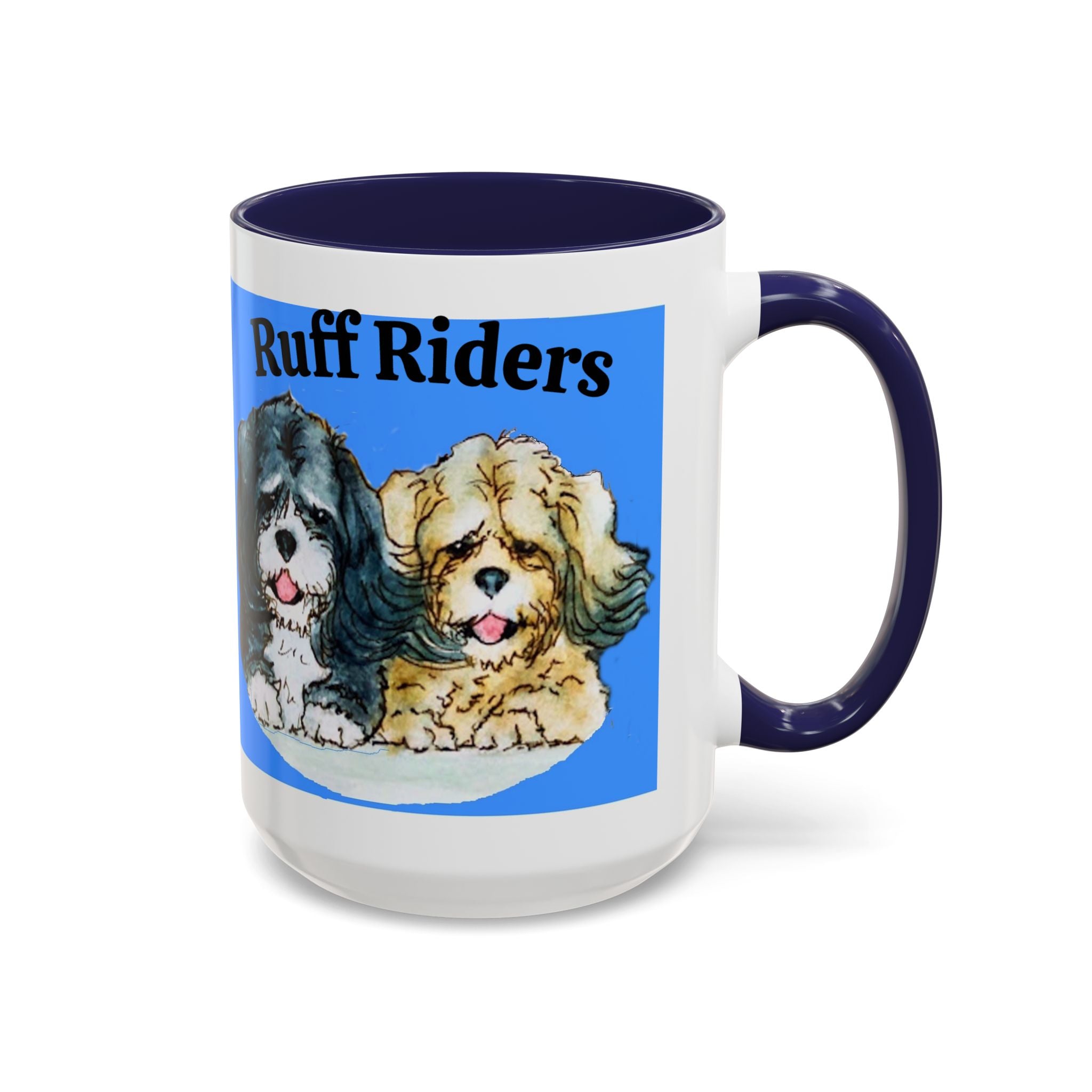 Ruff Riders Dog Mug — Cute Dog Car Riding Duo Accent Mug (11/15oz)
