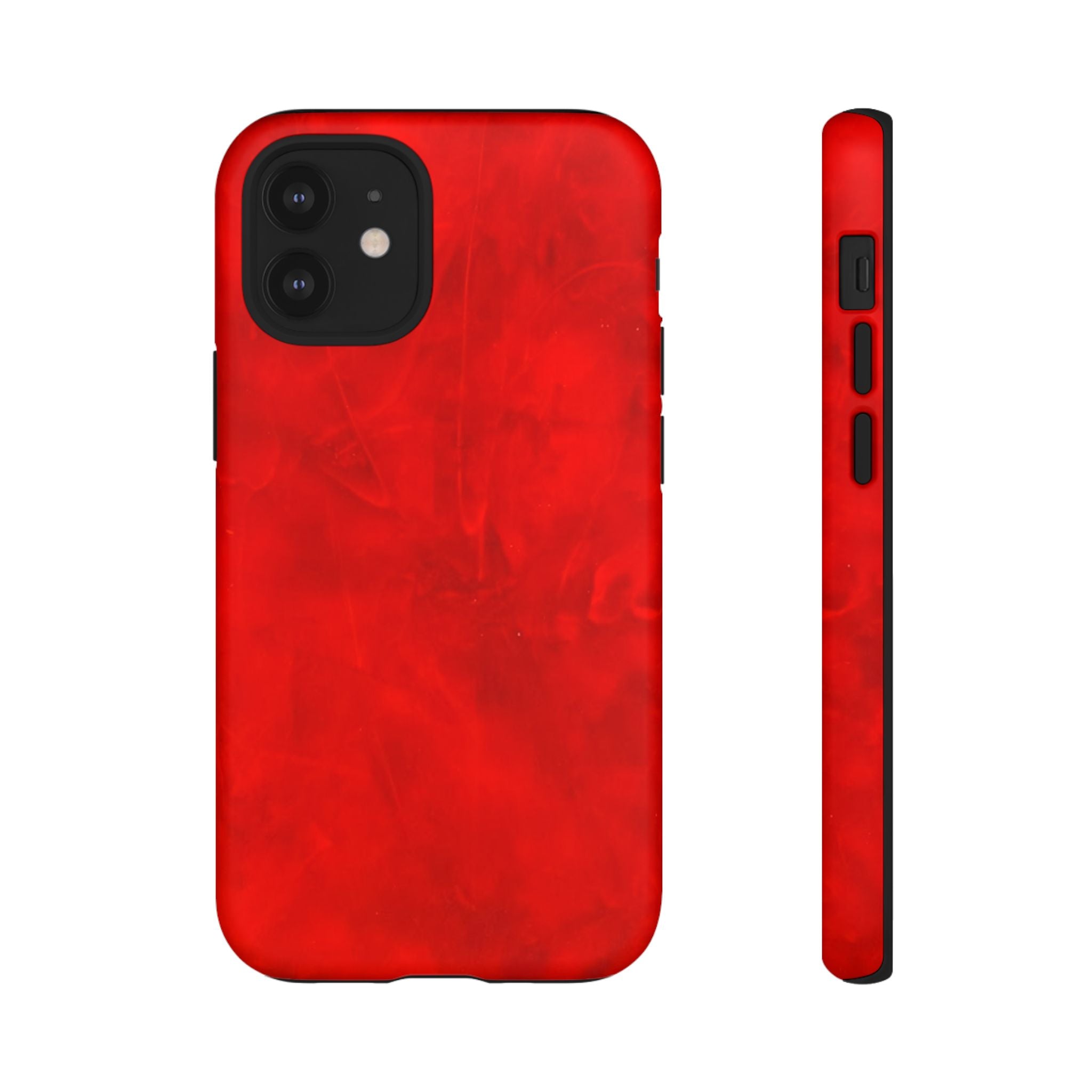 Phone Case in Hot Red Leather-like Design with Dual Layer for Shock Impact and UV Protection