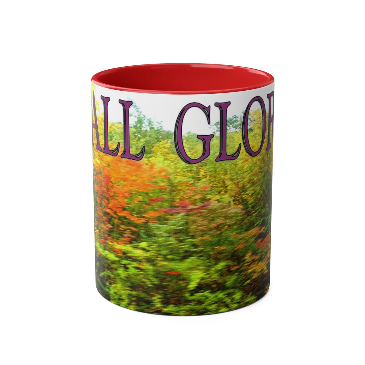 Autumn Vibes Two-Tone Coffee Mug with Vibrant Fall Colors, 11oz