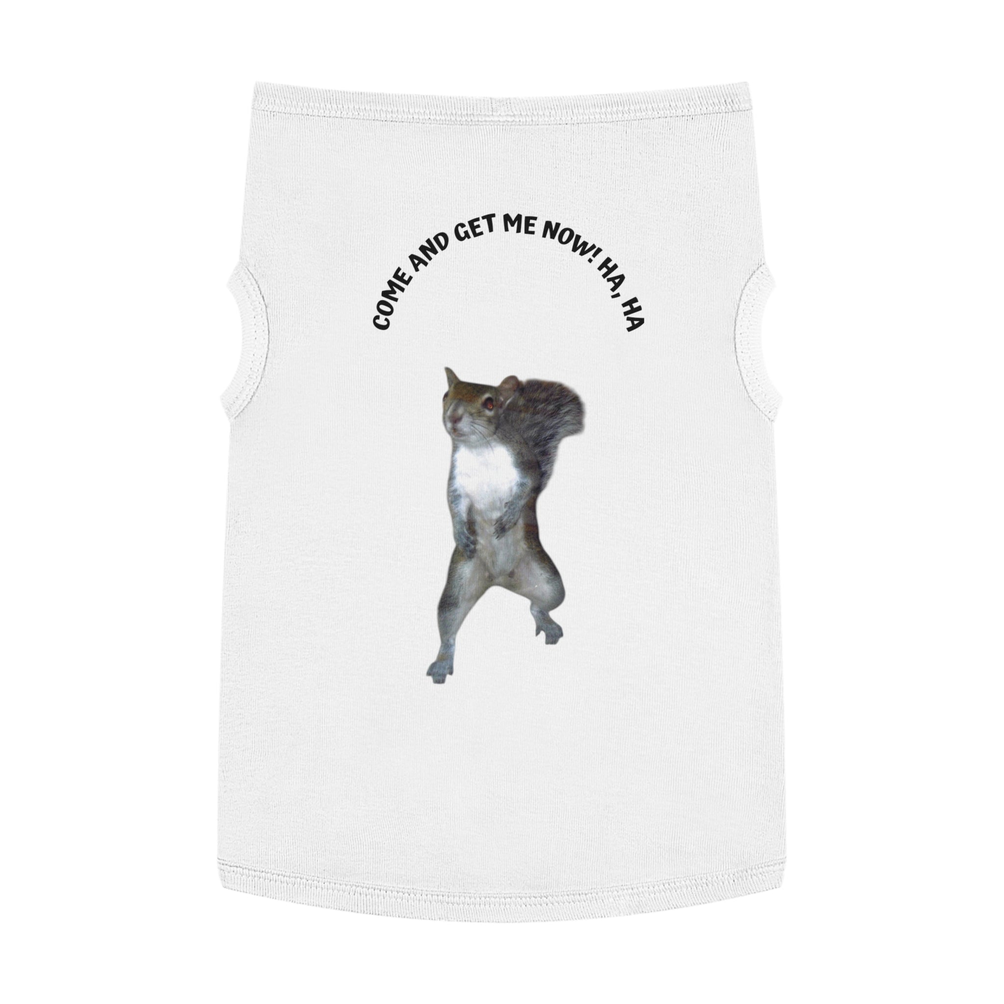 Pet Tank Top — Playful Squirrel Graphic Pup Tank in durable combed cotton by Studio Blitz