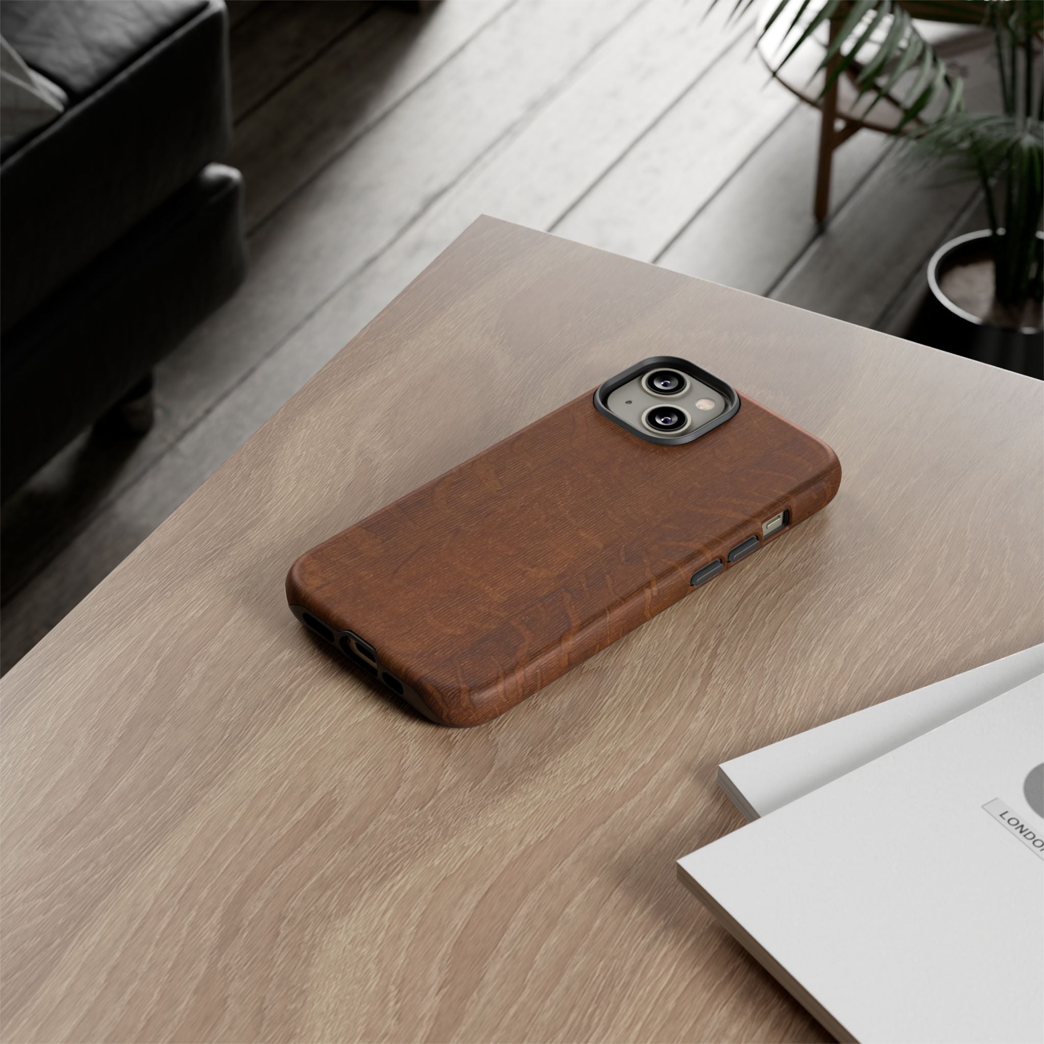 Phone case with 3D Wrap Unique Wood Grain Design - Tough and Durable in Glossy or Matte finish