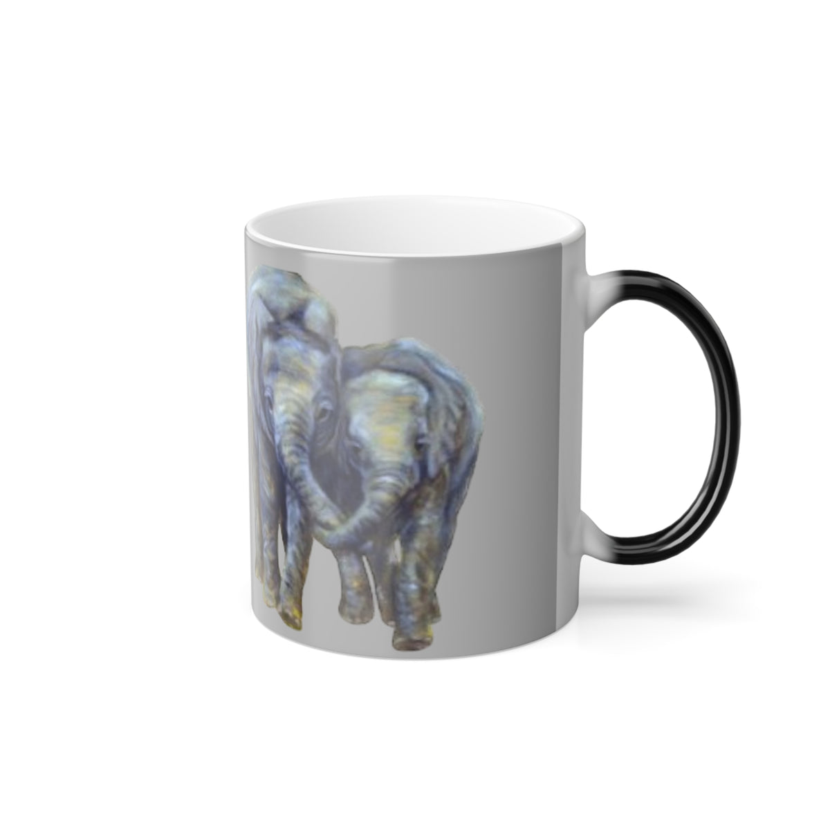 Mug Painted with Elephant Besties
