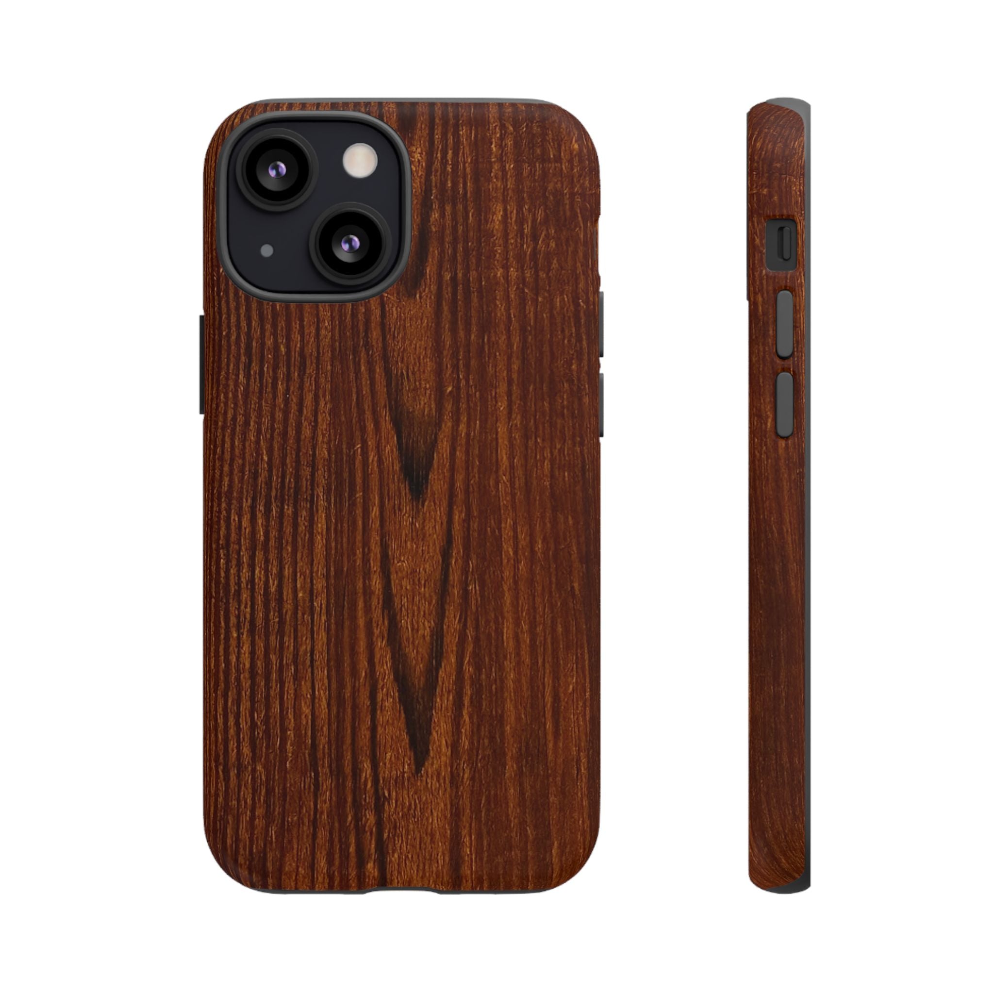 Phone Case in Fine Wood Grain Design with rustic, rugged good looks with toughness and durability for UV and impact resistance protection