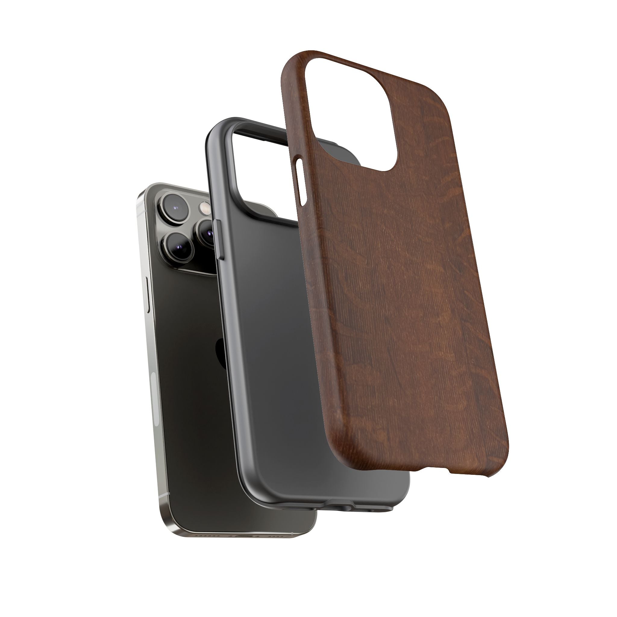 Phone case with 3D Wrap Unique Wood Grain Design - Tough and Durable in Glossy or Matte finish