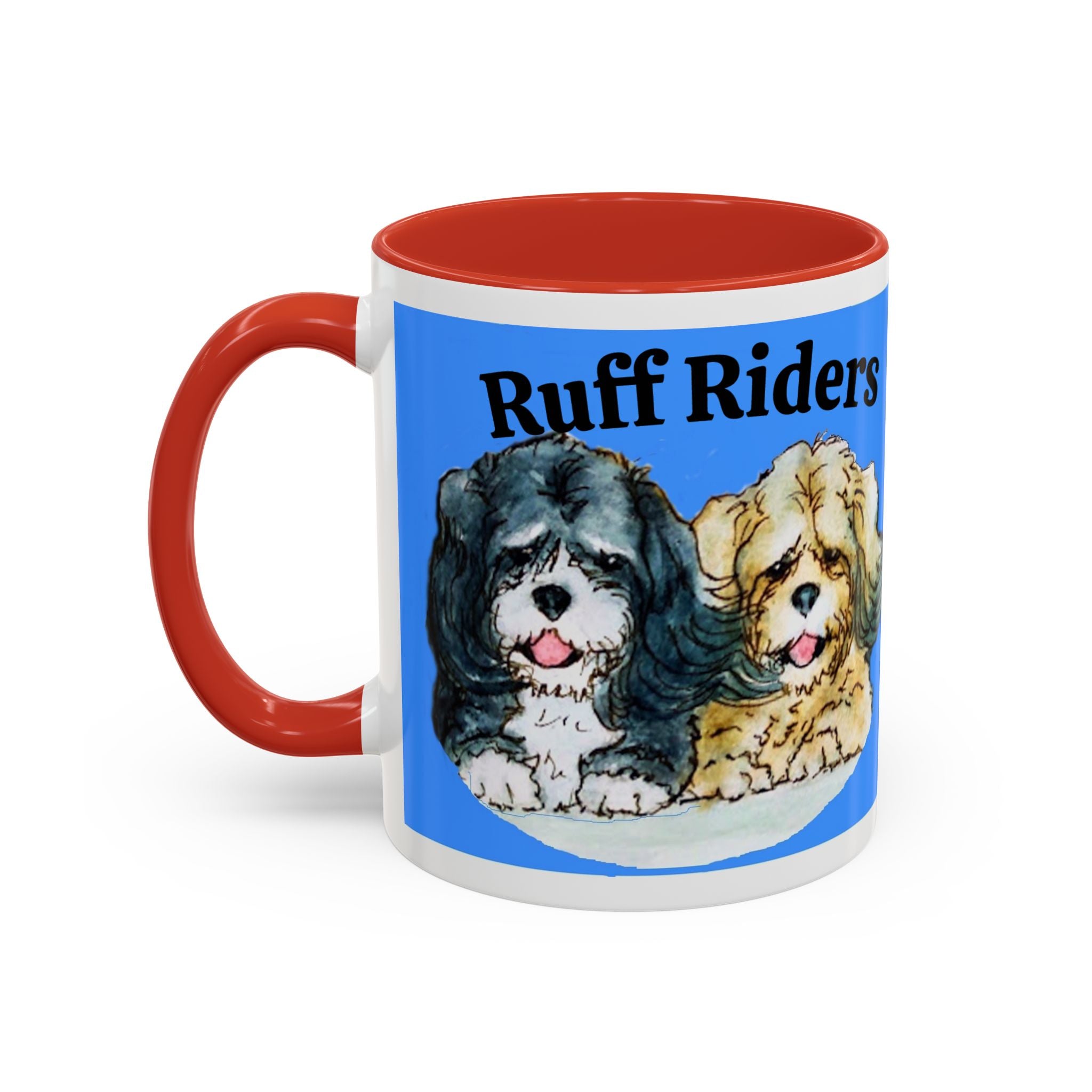 Ruff Riders Dog Mug — Cute Dog Car Riding Duo Accent Mug (11/15oz)