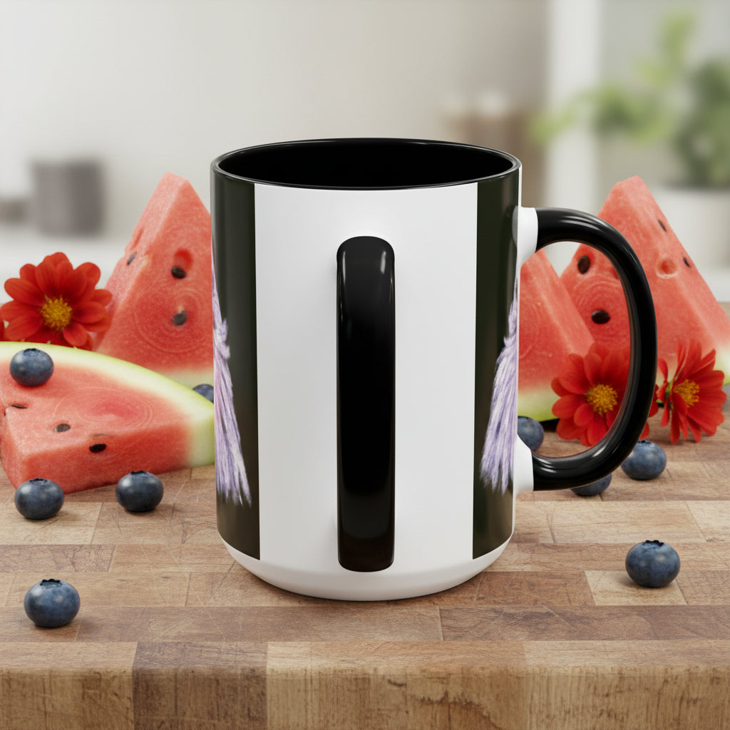 15oz Mug with bald eagle on either side. black accents and C Handle