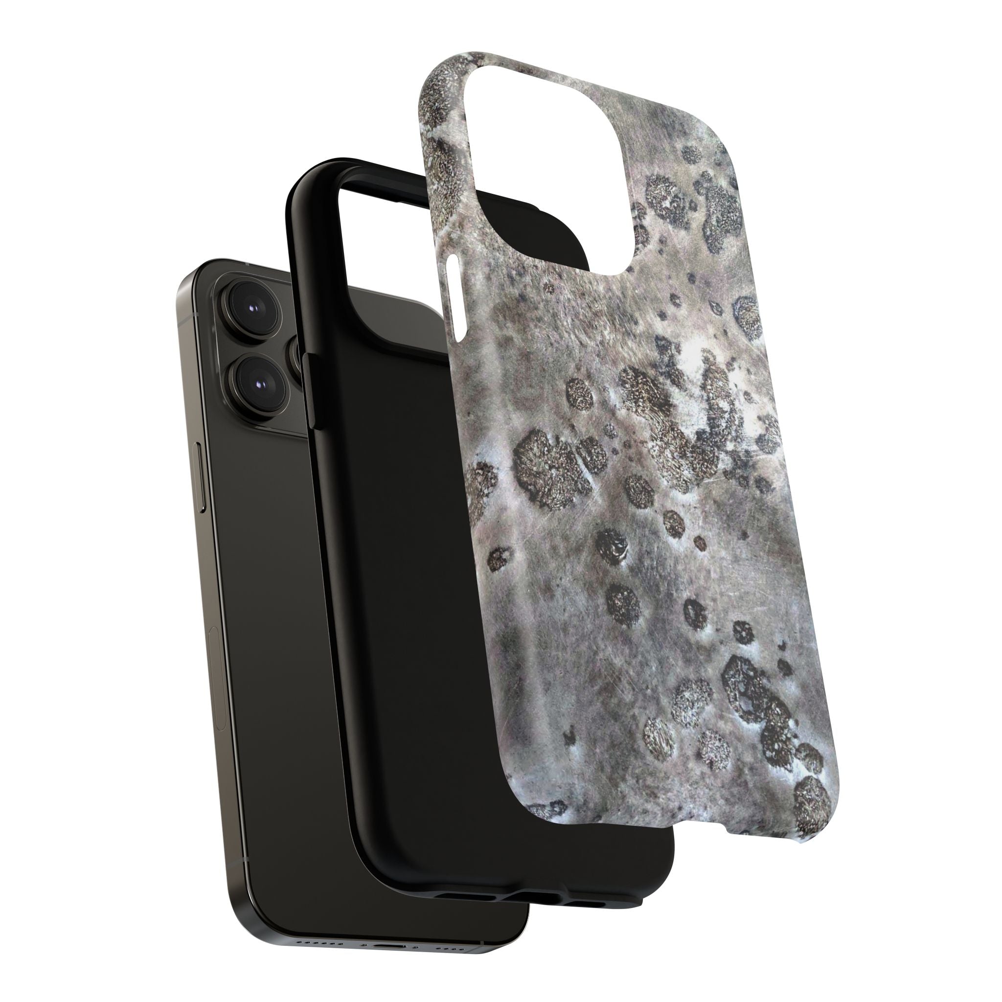 Magnetic iphone case with a Lunar Moon Rock Design is as tough as it looks with 2 layer shell compatible with MagSafe Accessories
