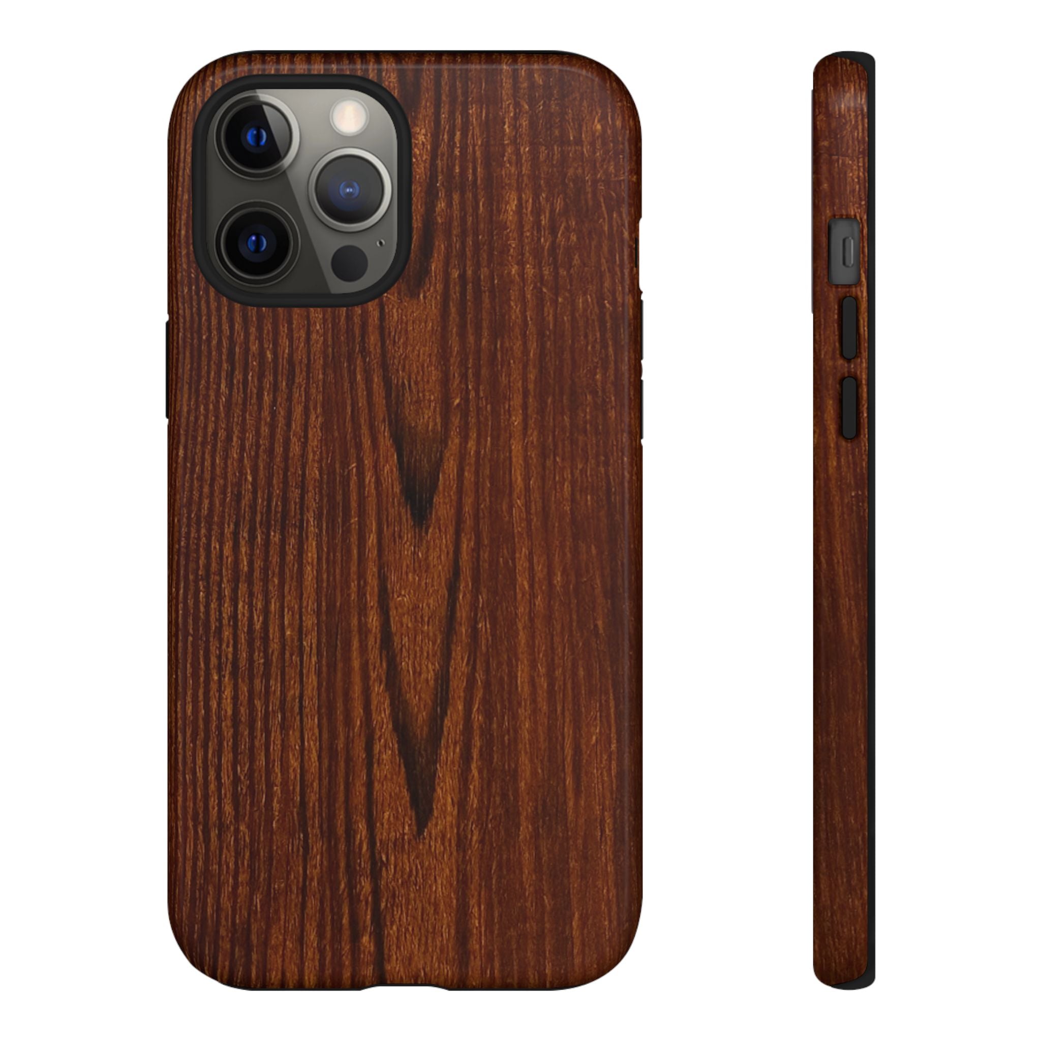 Phone Case in Fine Wood Grain Design with rustic, rugged good looks with toughness and durability for UV and impact resistance protection