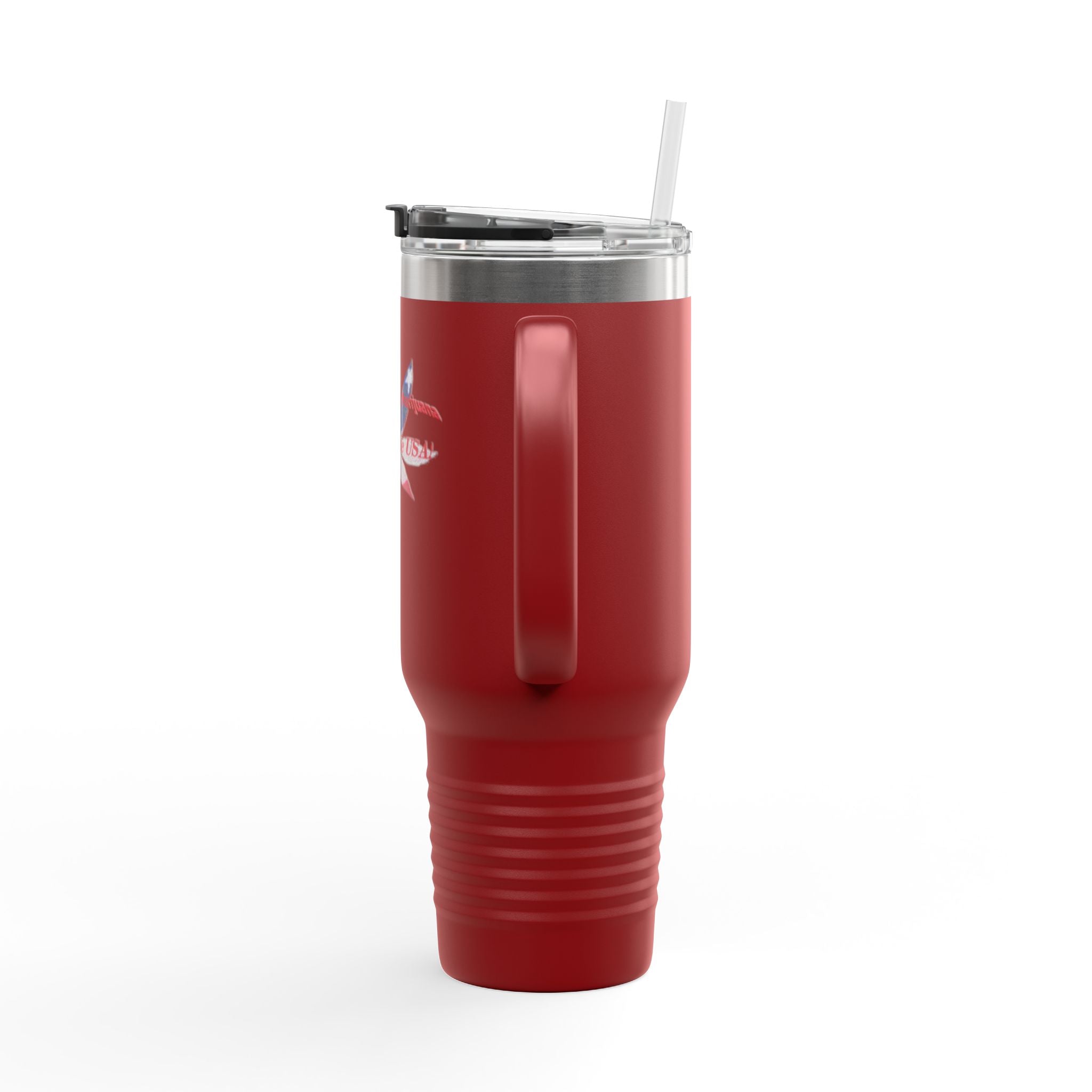 40oz Insulated Travel Mug — American Flag Cannabis Leaf Design
