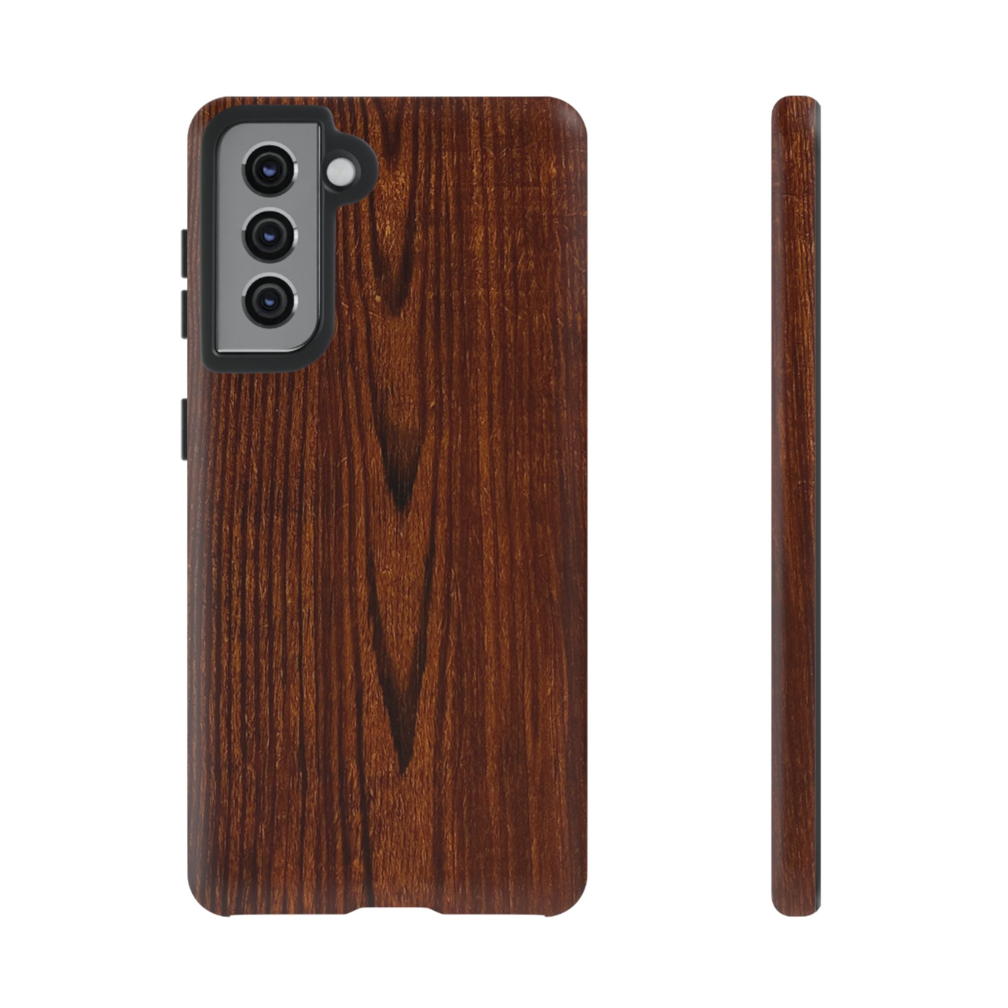 Phone Case in Fine Wood Grain Design with rustic, rugged good looks with toughness and durability for UV and impact resistance protection