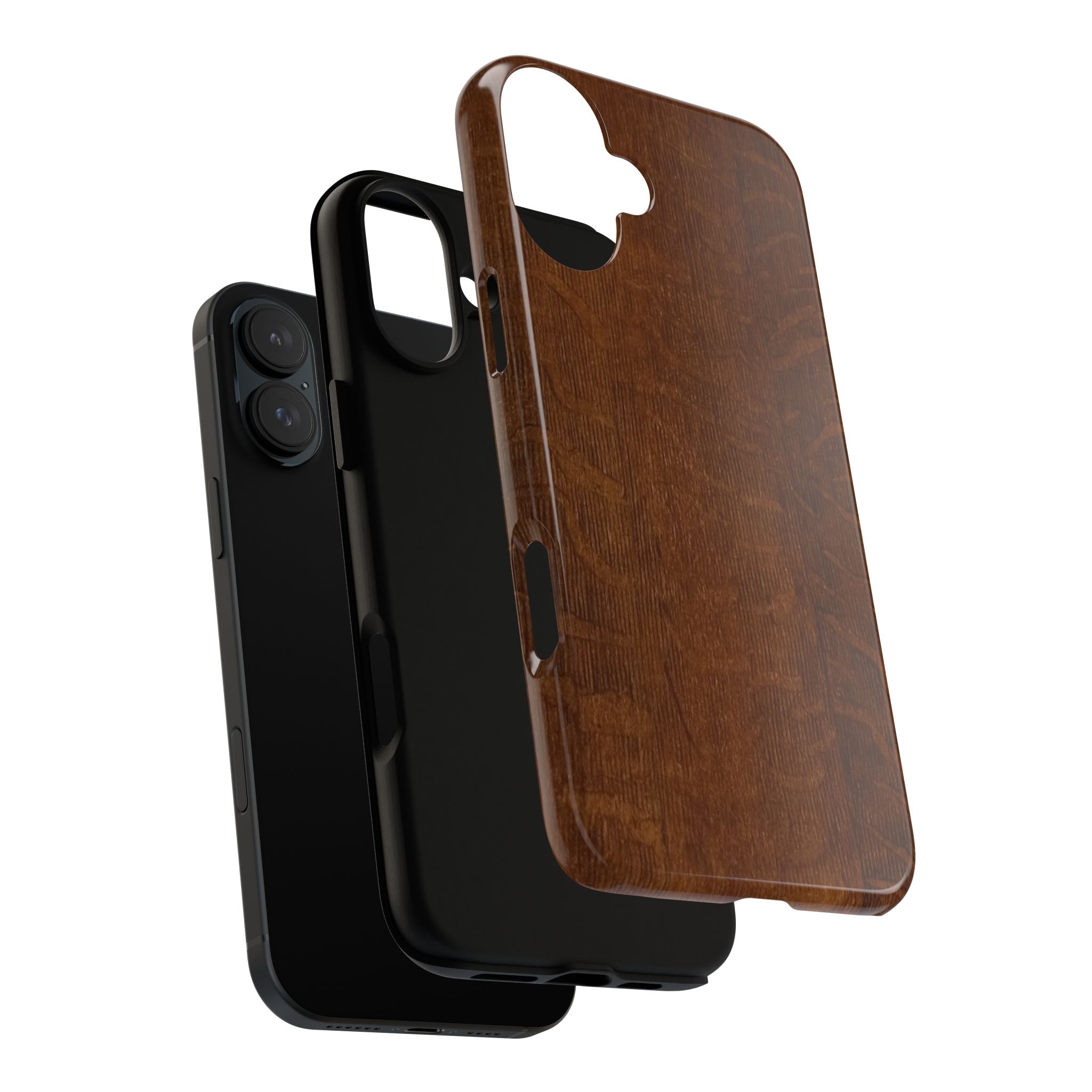 Phone case with 3D Wrap Unique Wood Grain Design - Tough and Durable in Glossy or Matte finish