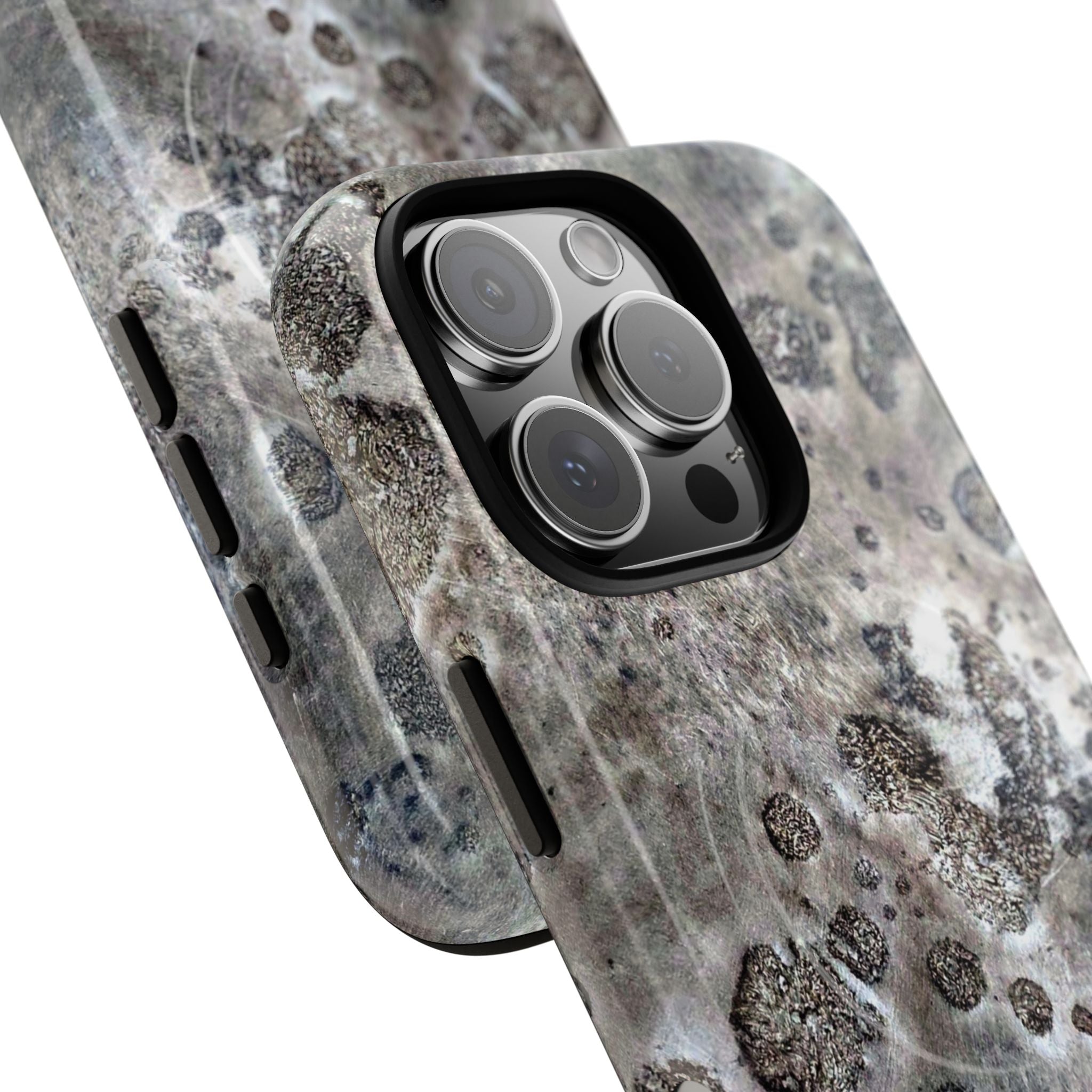 Magnetic iphone case with a Lunar Moon Rock Design is as tough as it looks with 2 layer shell compatible with MagSafe Accessories