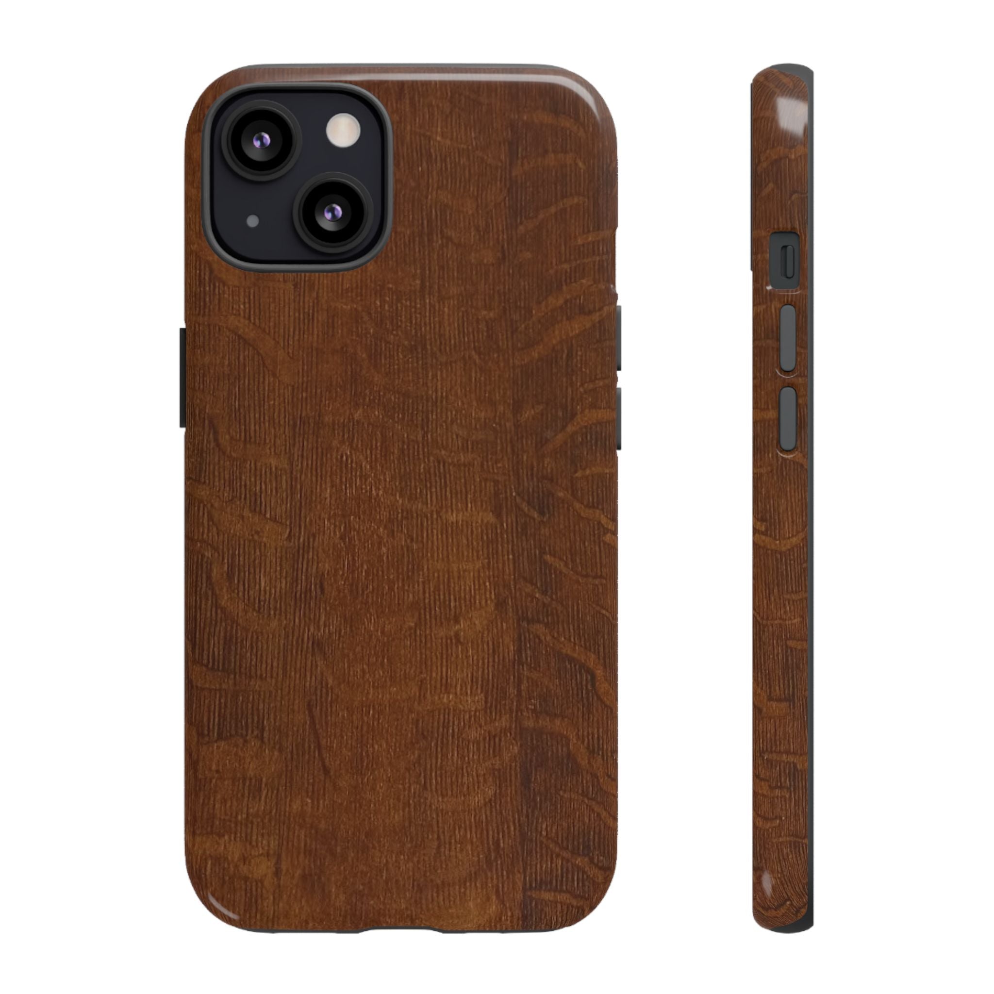Phone case with 3D Wrap Unique Wood Grain Design - Tough and Durable in Glossy or Matte finish
