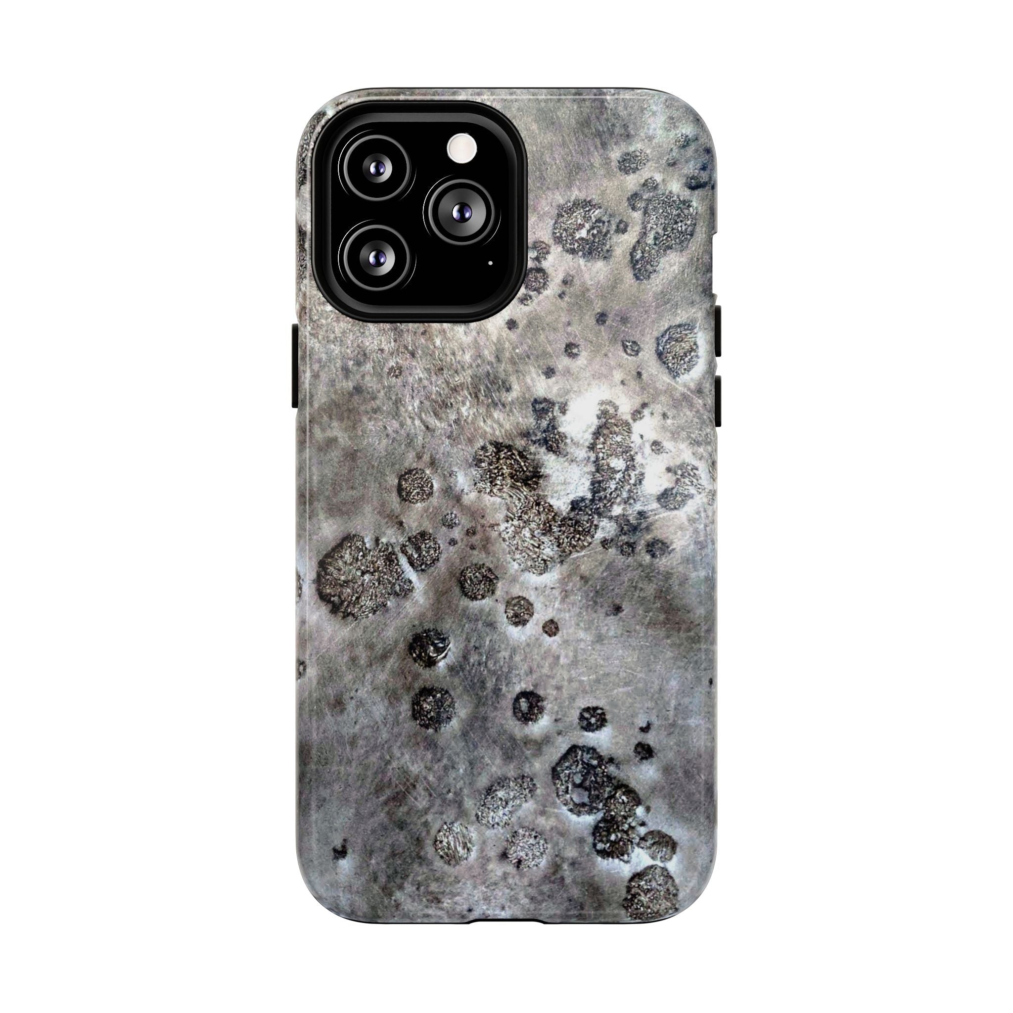 Magnetic iphone case with a Lunar Moon Rock Design is as tough as it looks with 2 layer shell compatible with MagSafe Accessories