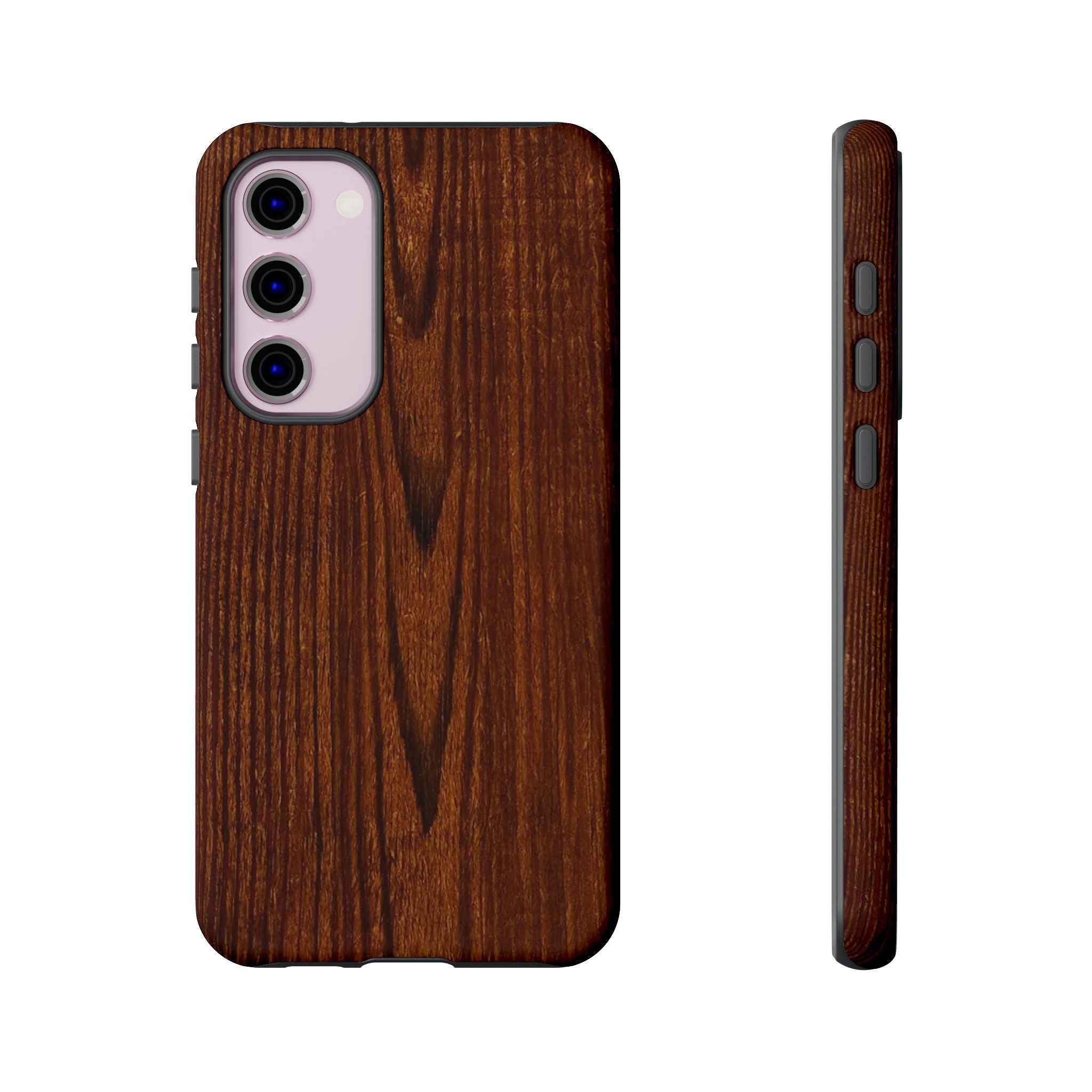 Phone Case in Fine Wood Grain Design with rustic, rugged good looks with toughness and durability for UV and impact resistance protection
