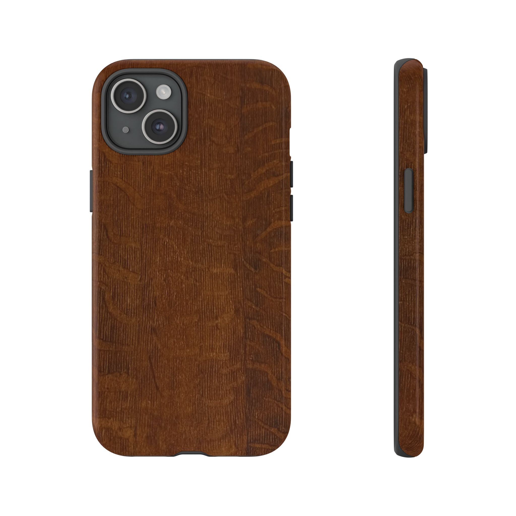 Phone case with 3D Wrap Unique Wood Grain Design - Tough and Durable in Glossy or Matte finish