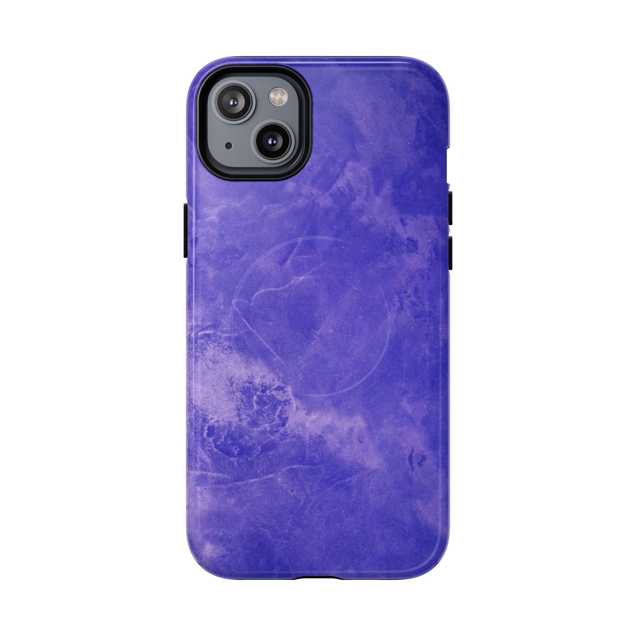 Magnetic iphone case in Blue abstract design with dual layers for toughness and compatible with MagSafe Accessories