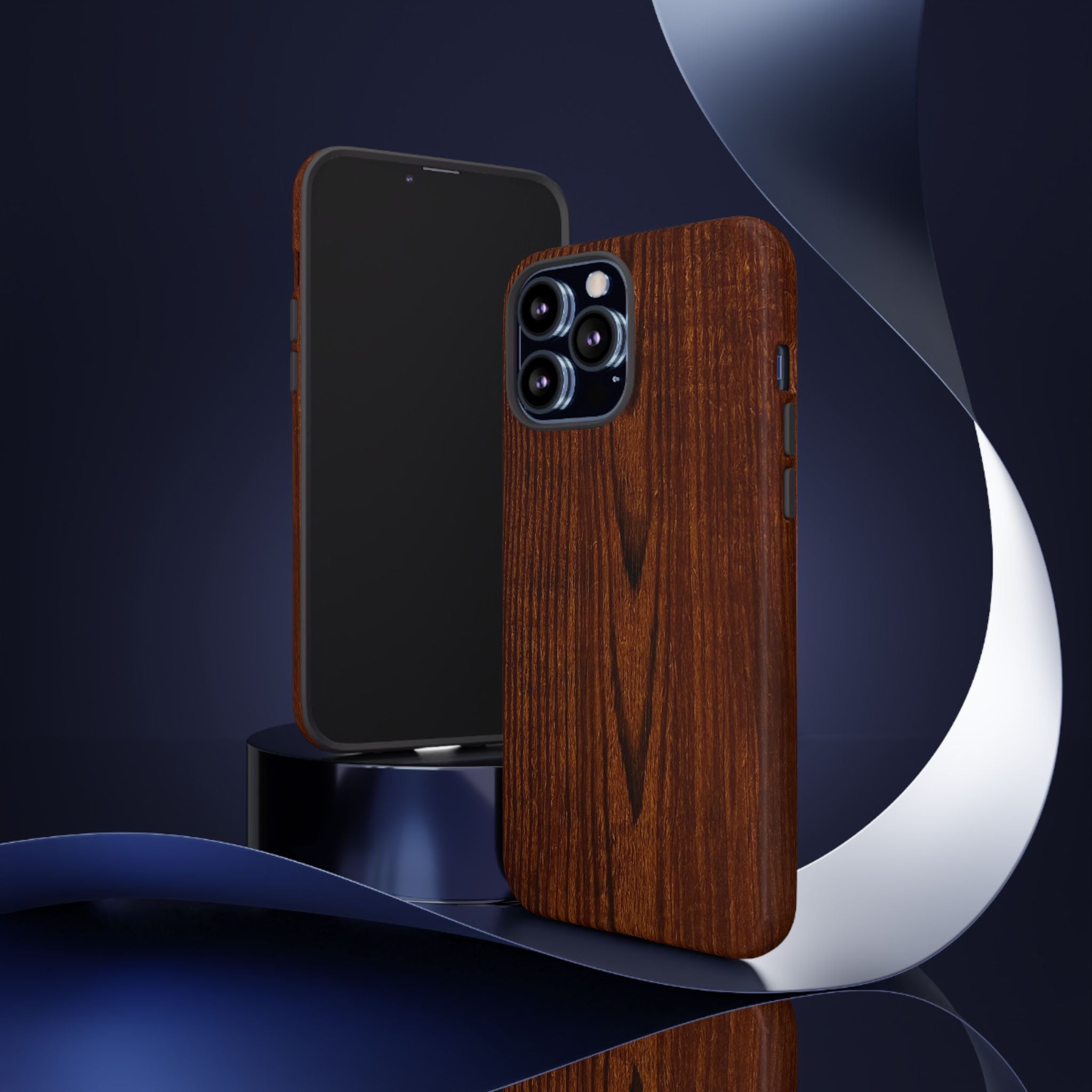 Phone Case in Fine Wood Grain Design with rustic, rugged good looks with toughness and durability for UV and impact resistance protection