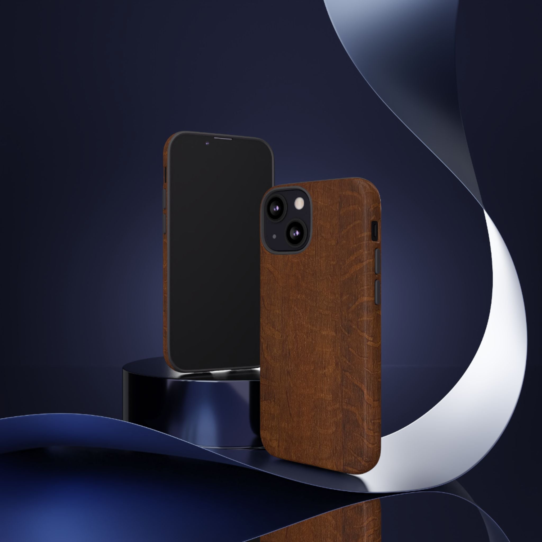 Phone case with 3D Wrap Unique Wood Grain Design - Tough and Durable in Glossy or Matte finish