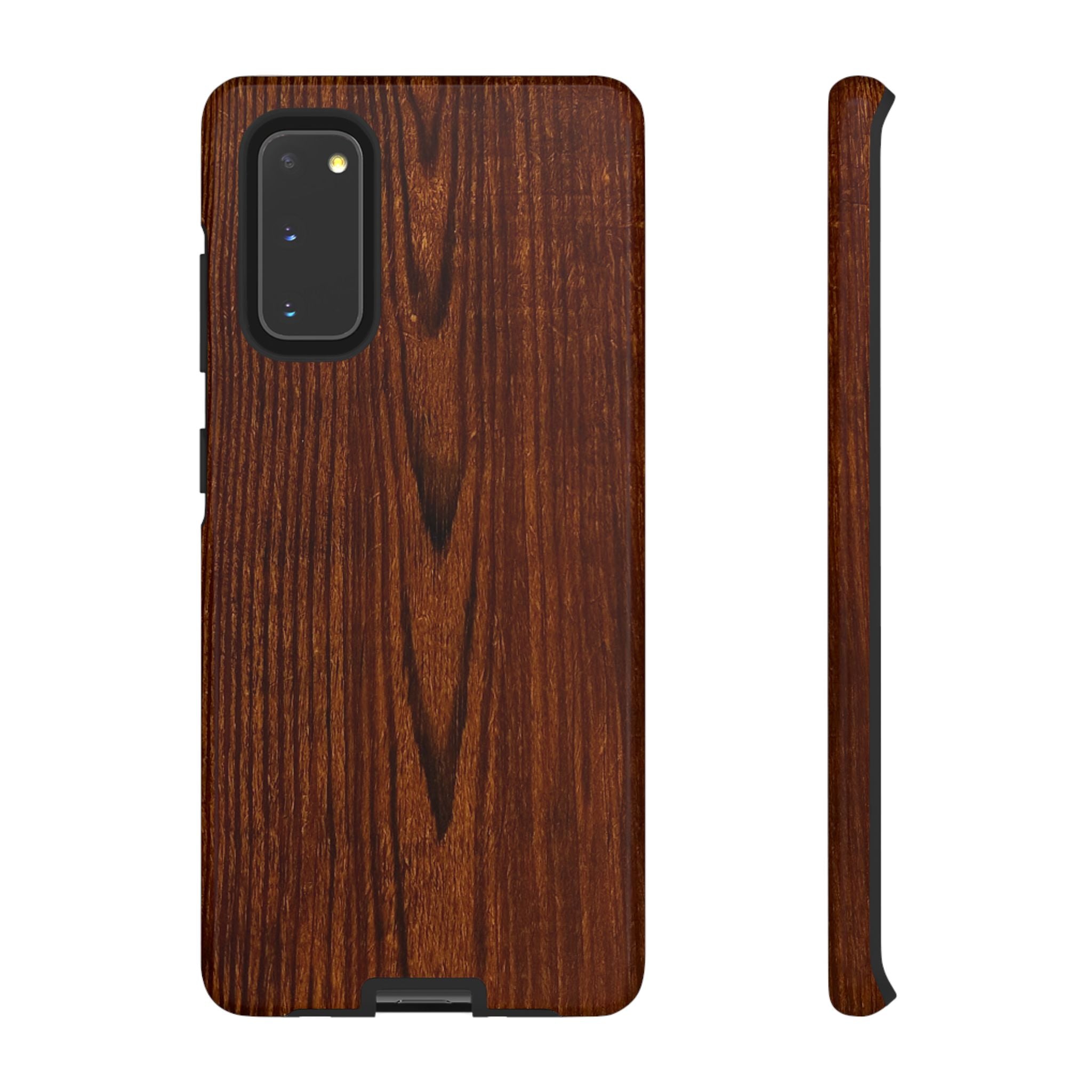 Phone Case in Fine Wood Grain Design with rustic, rugged good looks with toughness and durability for UV and impact resistance protection